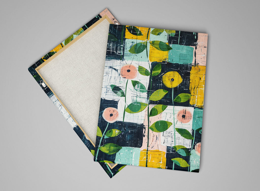 Farmhouse Floral Wall Art – Gallery Wrapped Canvas | Extra Large Floral Pattern Print