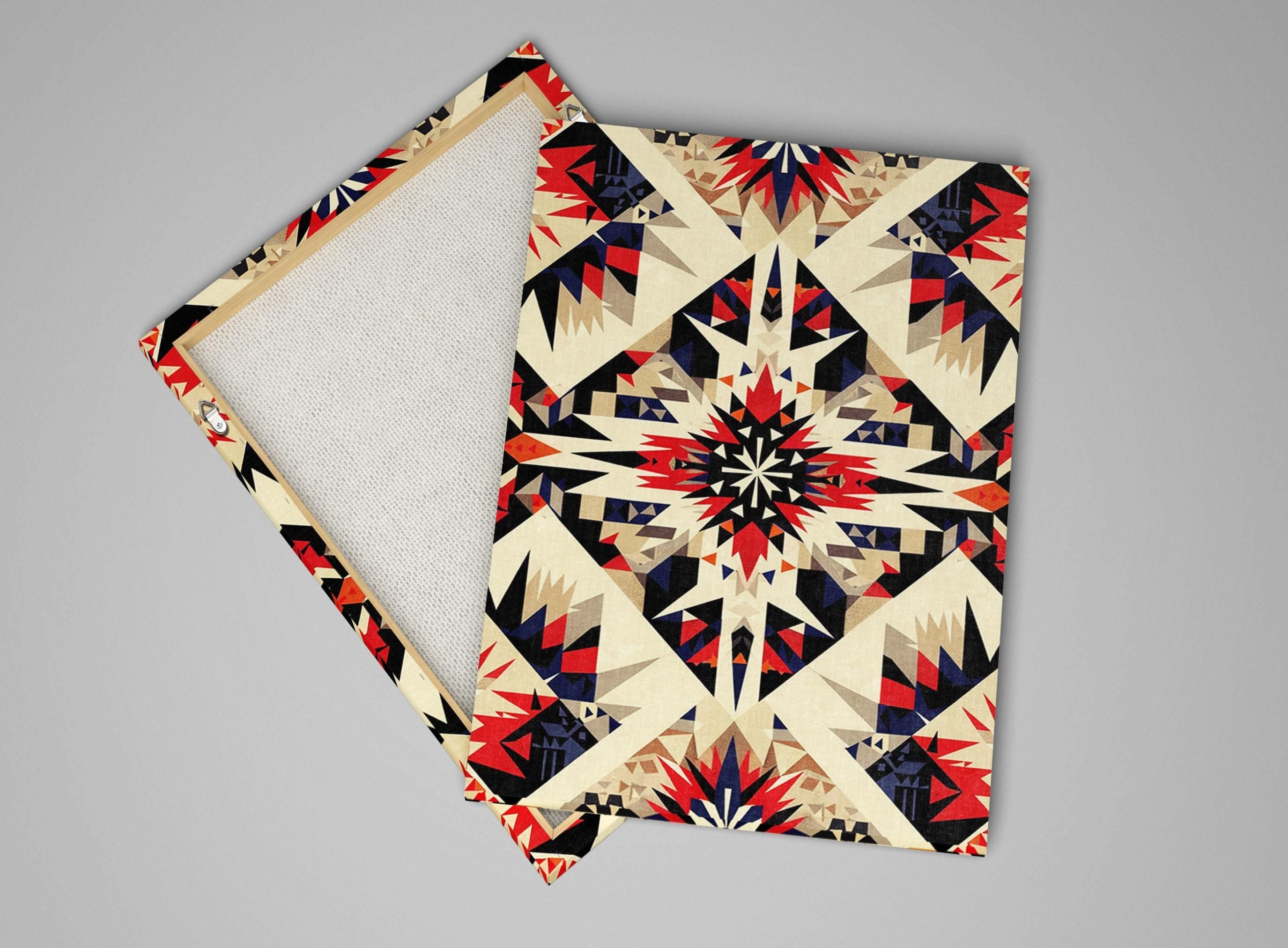 Native American Canvas Art - Large Native Canvas Tribal Pattern Decor | Ready to Hang Gallery Wrapped