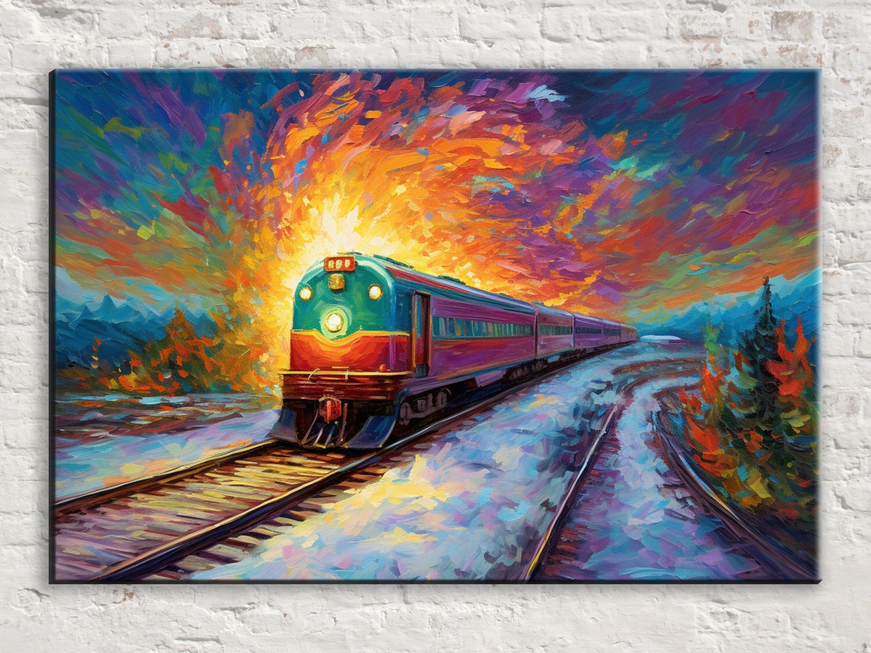 Railroad Cargo Print - Large Gallery Wrapped Canvas | Freight Train Art