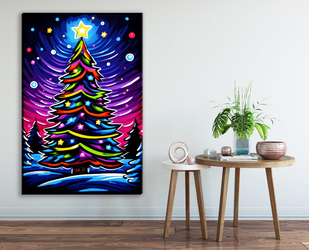 Christmas Tree Canvas Art - Elegant Holiday Wall Decor | Gallery Wrapped Canvas Print