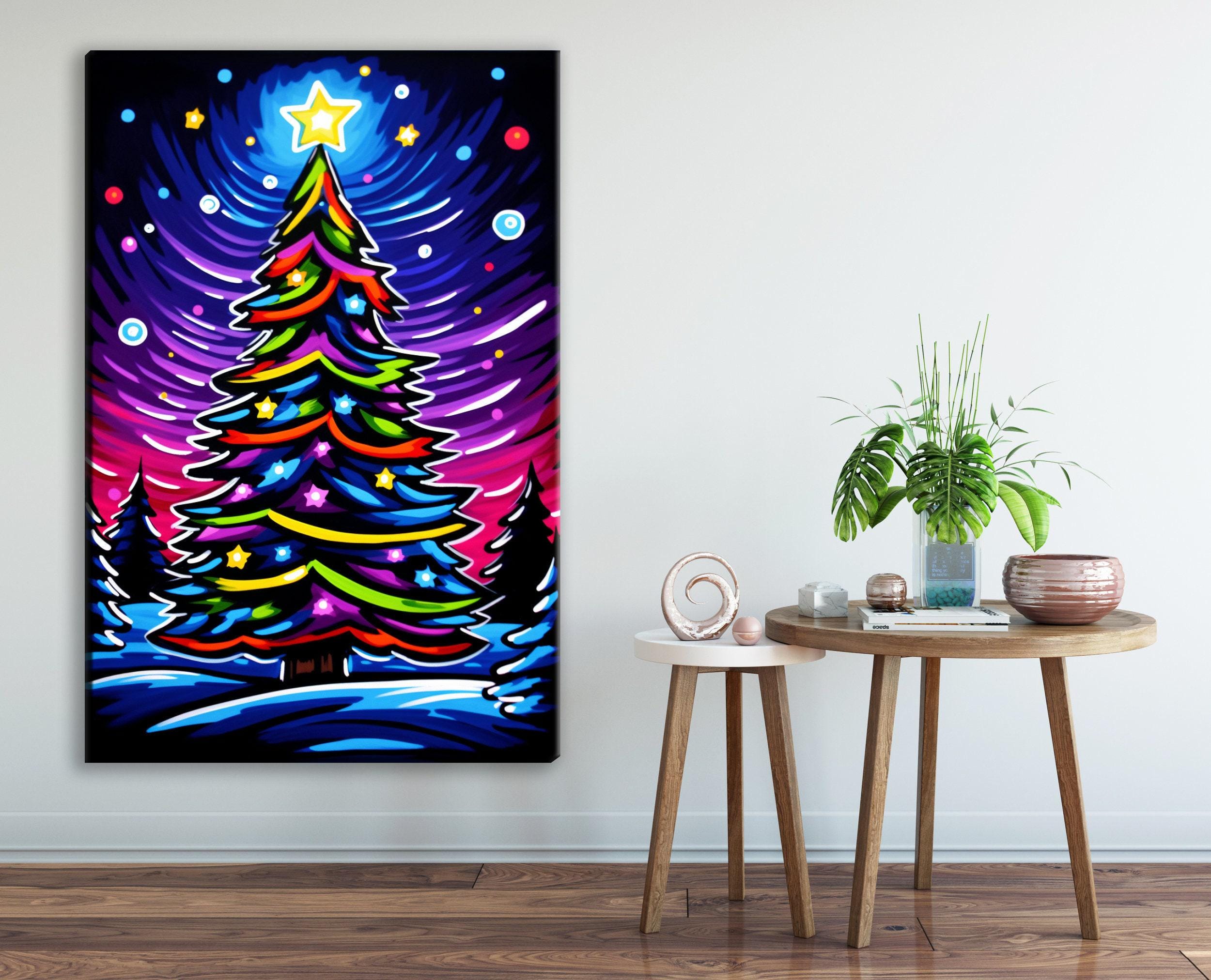 Christmas Tree Canvas Art - Elegant Holiday Wall Decor | Gallery Wrapped Canvas Print