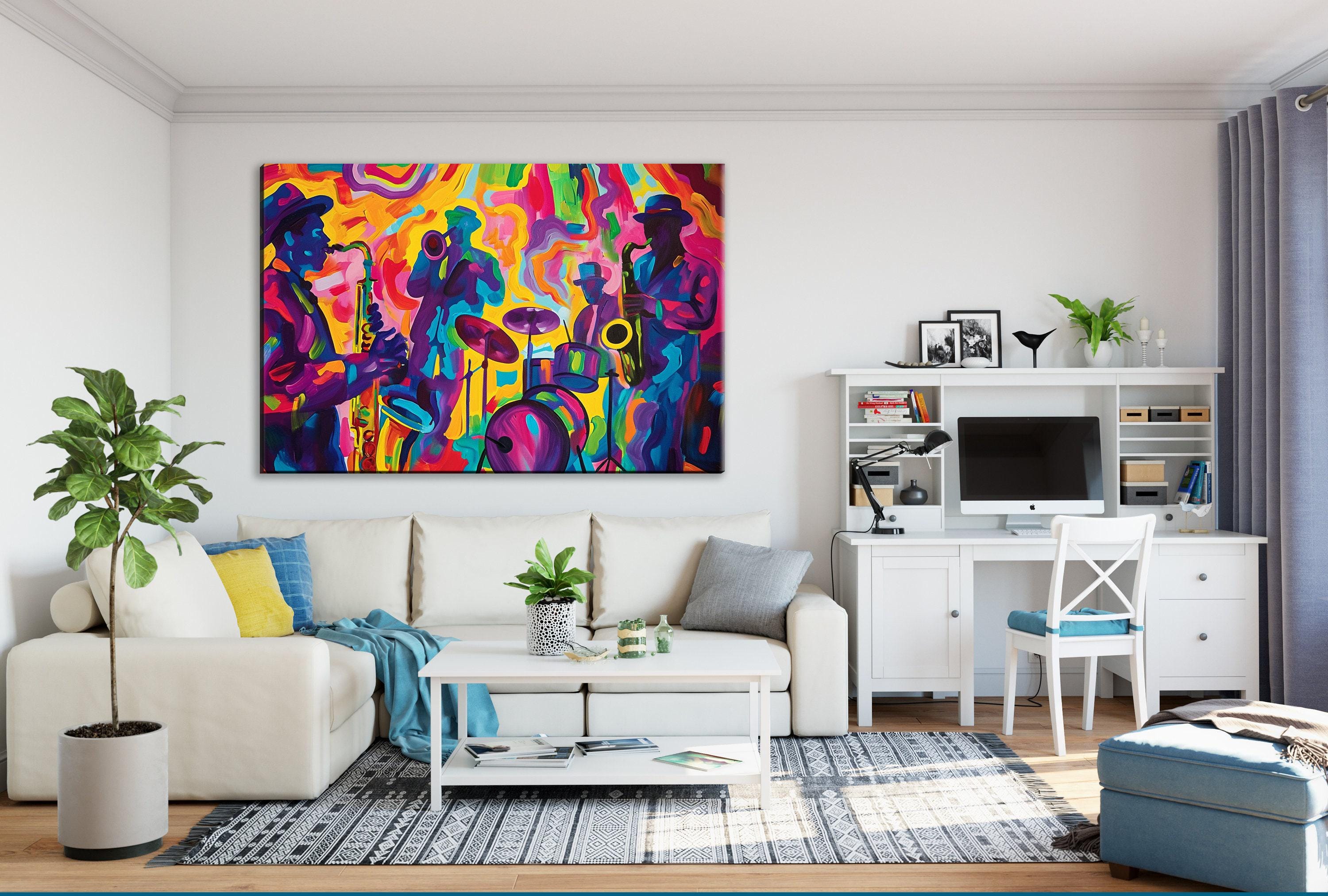 Abstract Jazz Wall Art – Gallery Wrapped Canvas Print | Ready to Hang, Extra Large