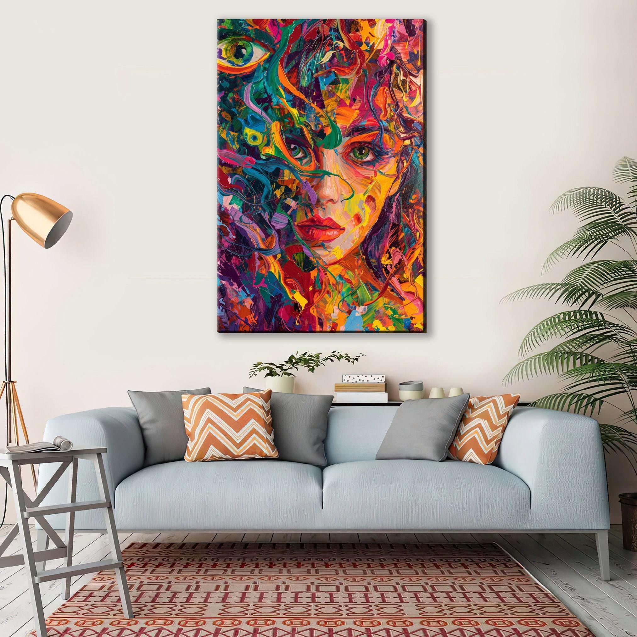 Abstract Colorful Wall Art – Extra Large Canvas Art | Gallery Wrapped Canvas, Ready to Hang