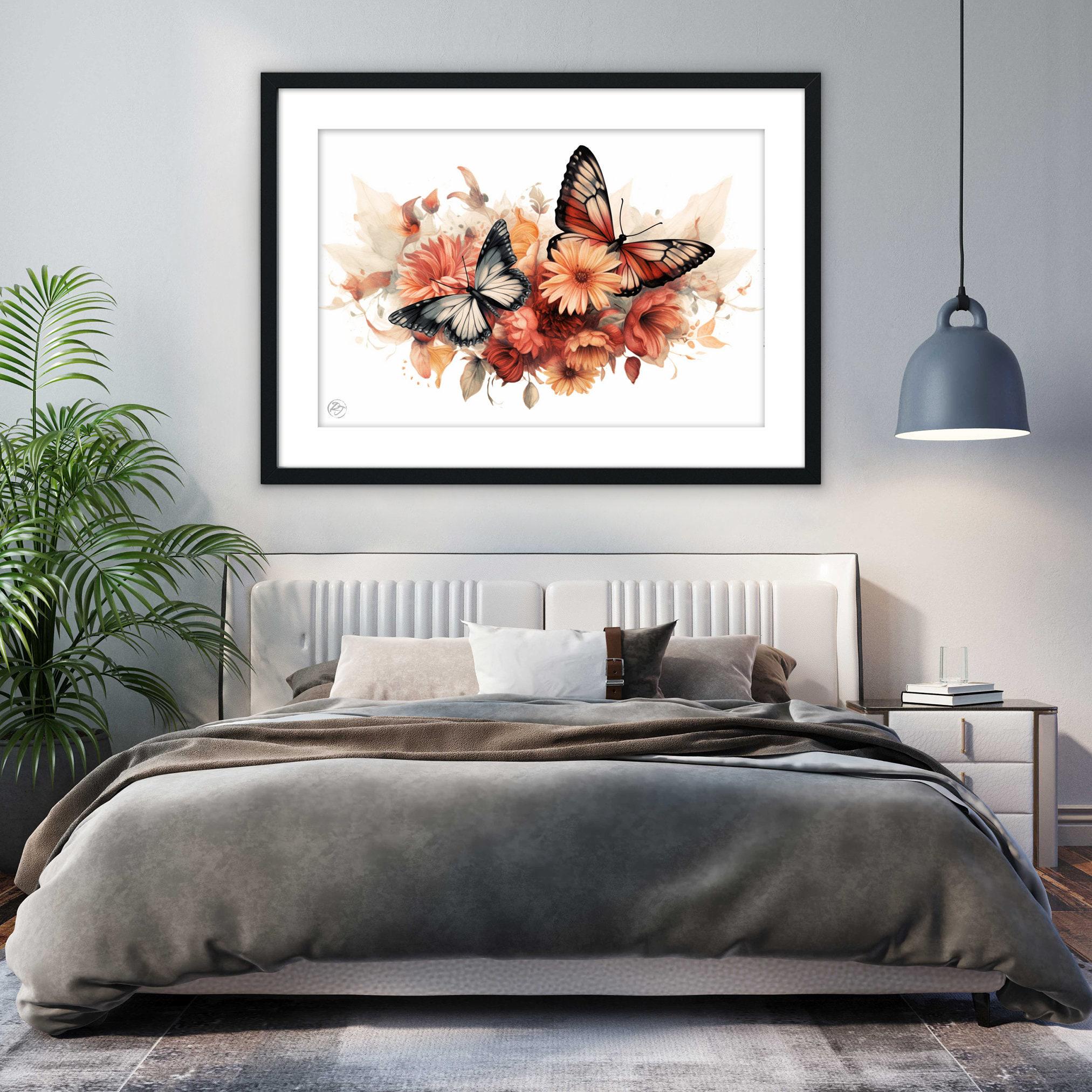 Vibrant Butterfly: Watercolor Wall Art Print, Giclee Print on Canvas, Artist Paper, Watercolor Paper, Available in Extra Large Sizes