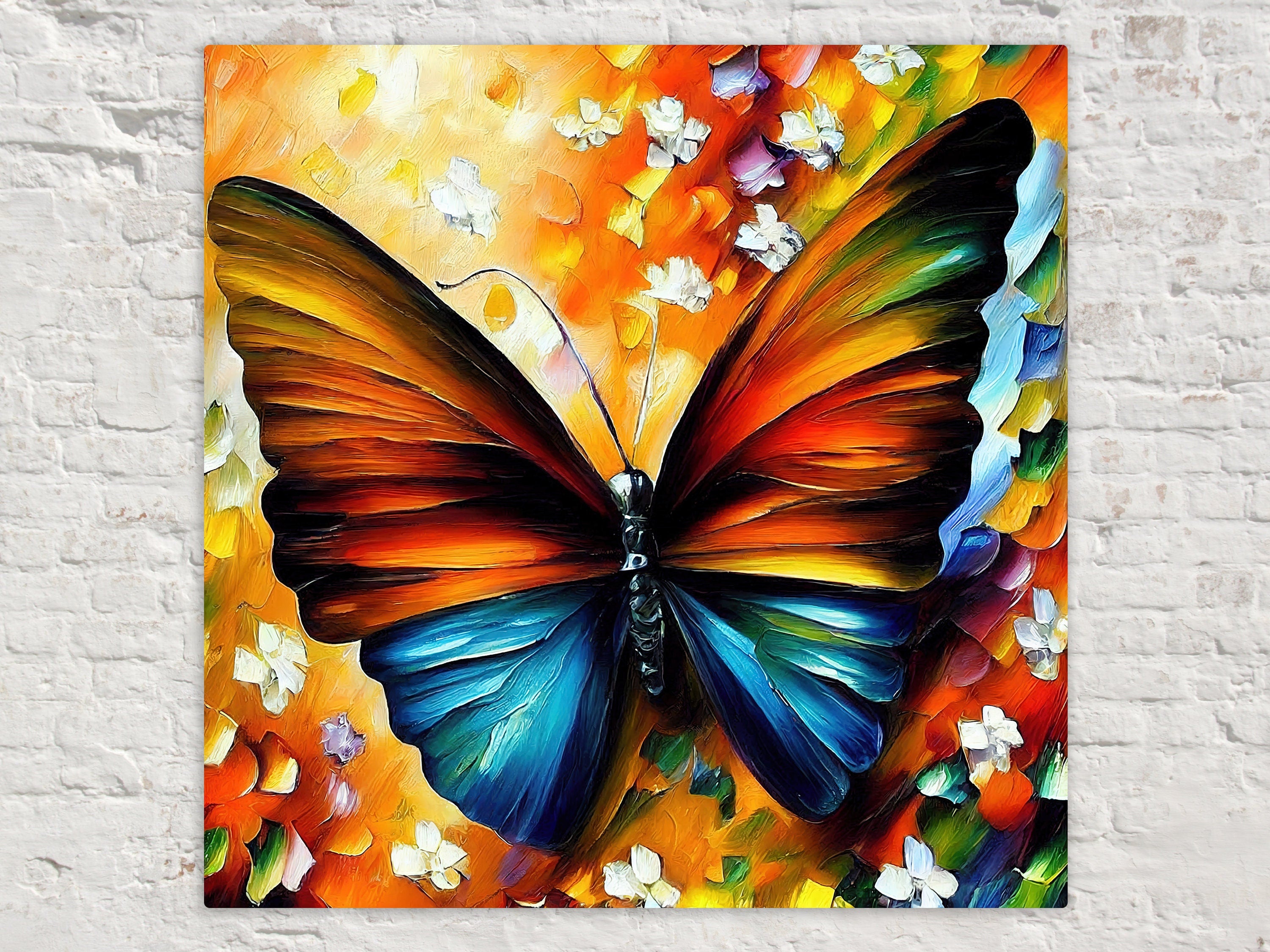 Butterfly Canvas Print – Vibrant Colorful Wall Art with Wooden Frame Canvas