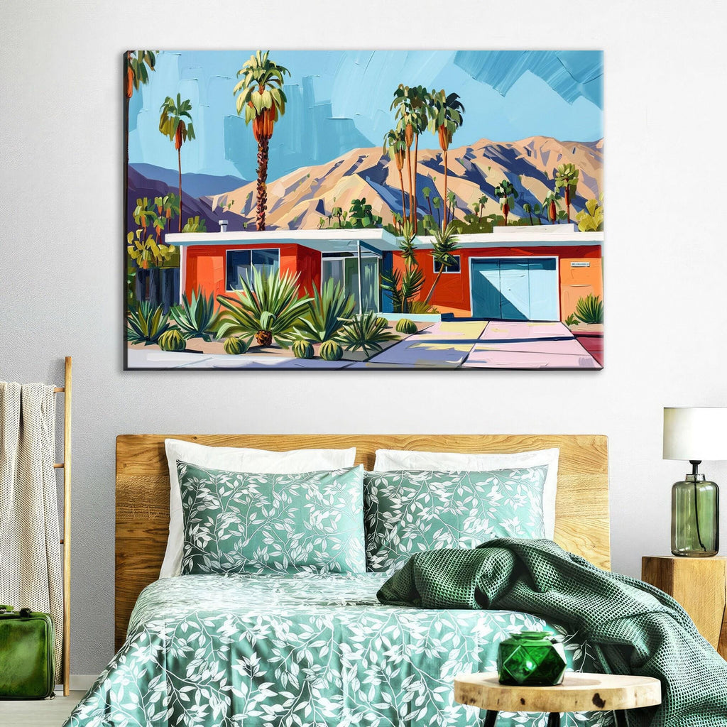 Mid-Century Modern Canvas – Palm Springs Decor | Gallery Wrapped Large Wall Art