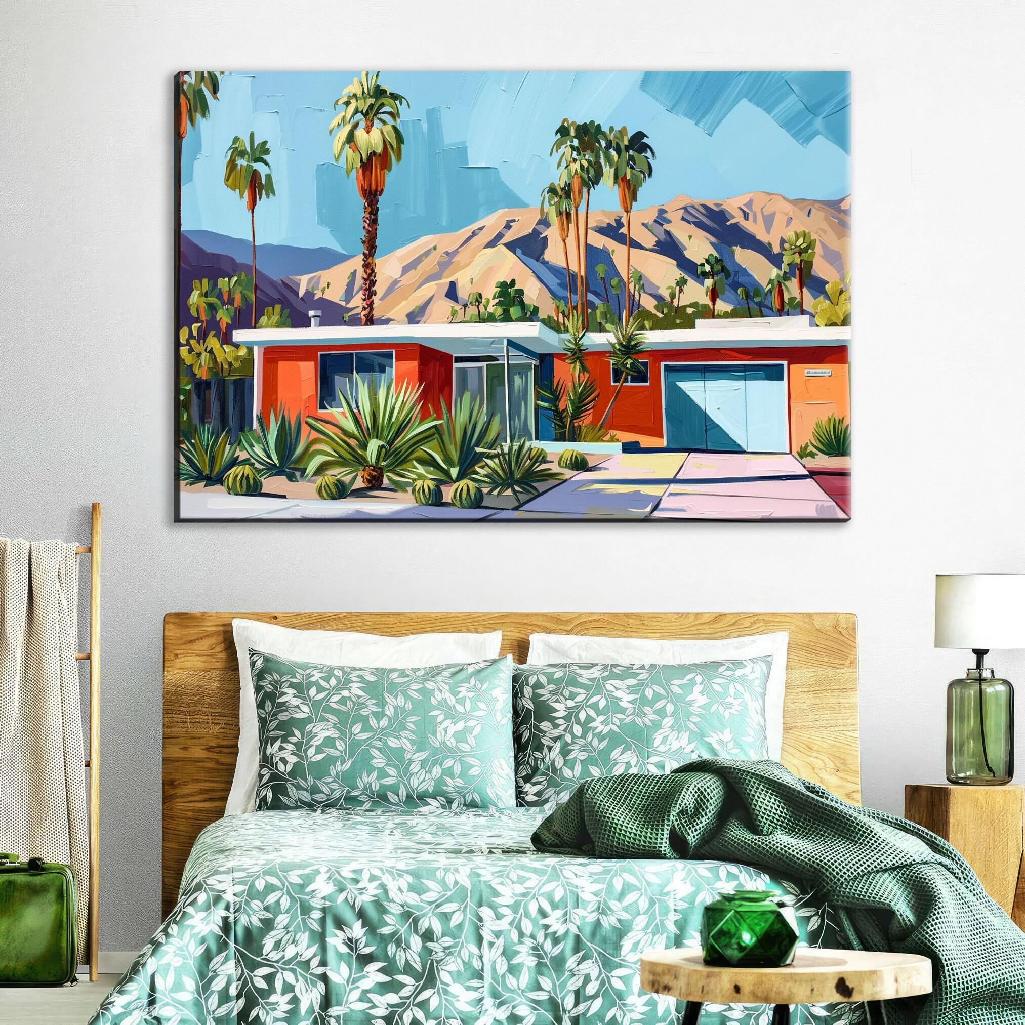 Mid-Century Modern Canvas – Palm Springs Decor | Gallery Wrapped Large Wall Art