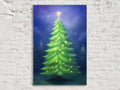 Christmas Canvas Art - Digital Holiday Tree Giclee Print Canvas, Ready to Hang, Large
