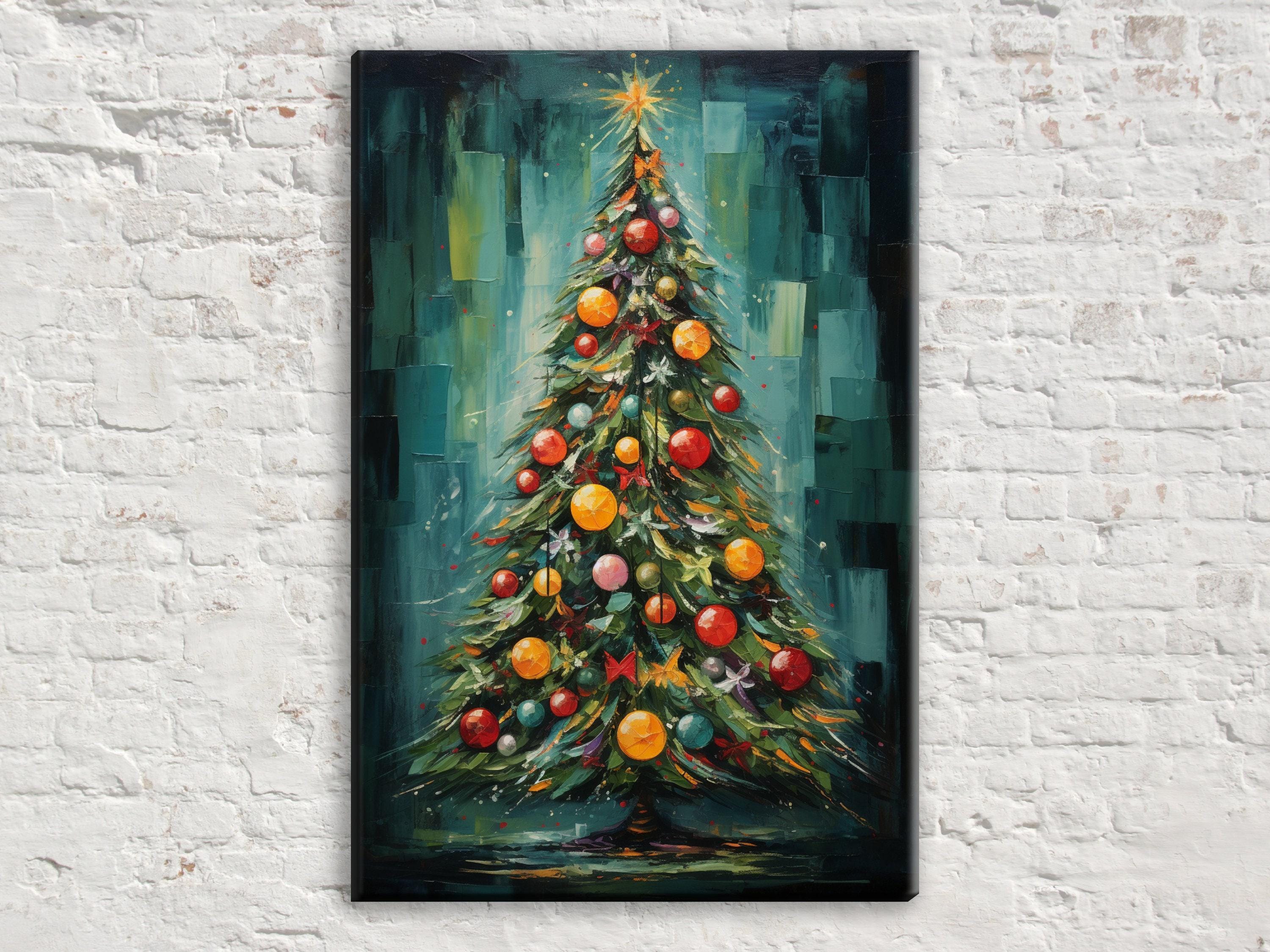 Bohemian Christmas Tree Art - Extra Large Canvas Print | Ready to Hang Gallery Wrapped