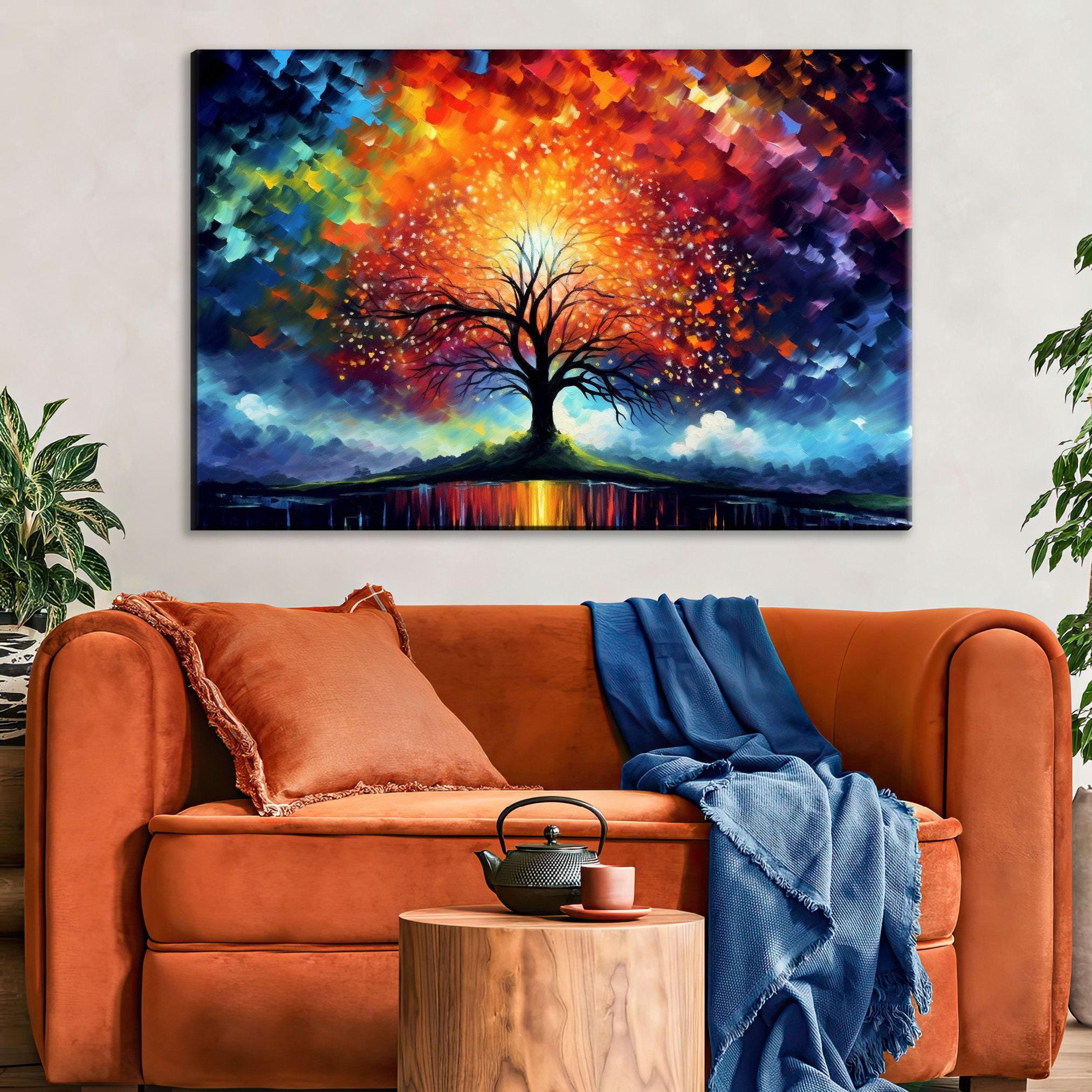 Tree of Life Canvas – Spiritual Wall Decor | Extra Large Gallery Wrapped Canvas