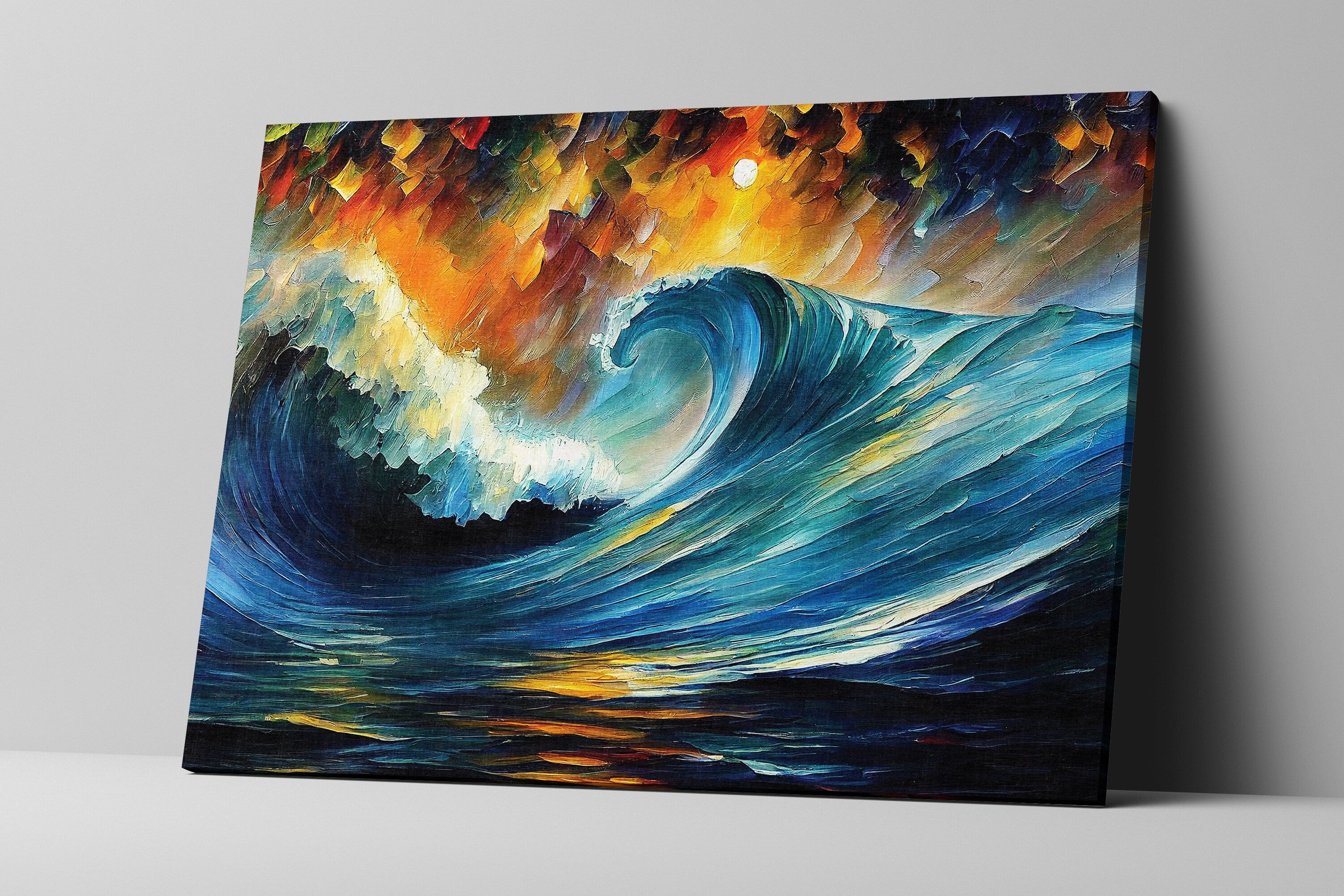 Ocean Wave Canvas Print – Vibrant Sea Canvas, Nautical Wall Art, Gallery Ready