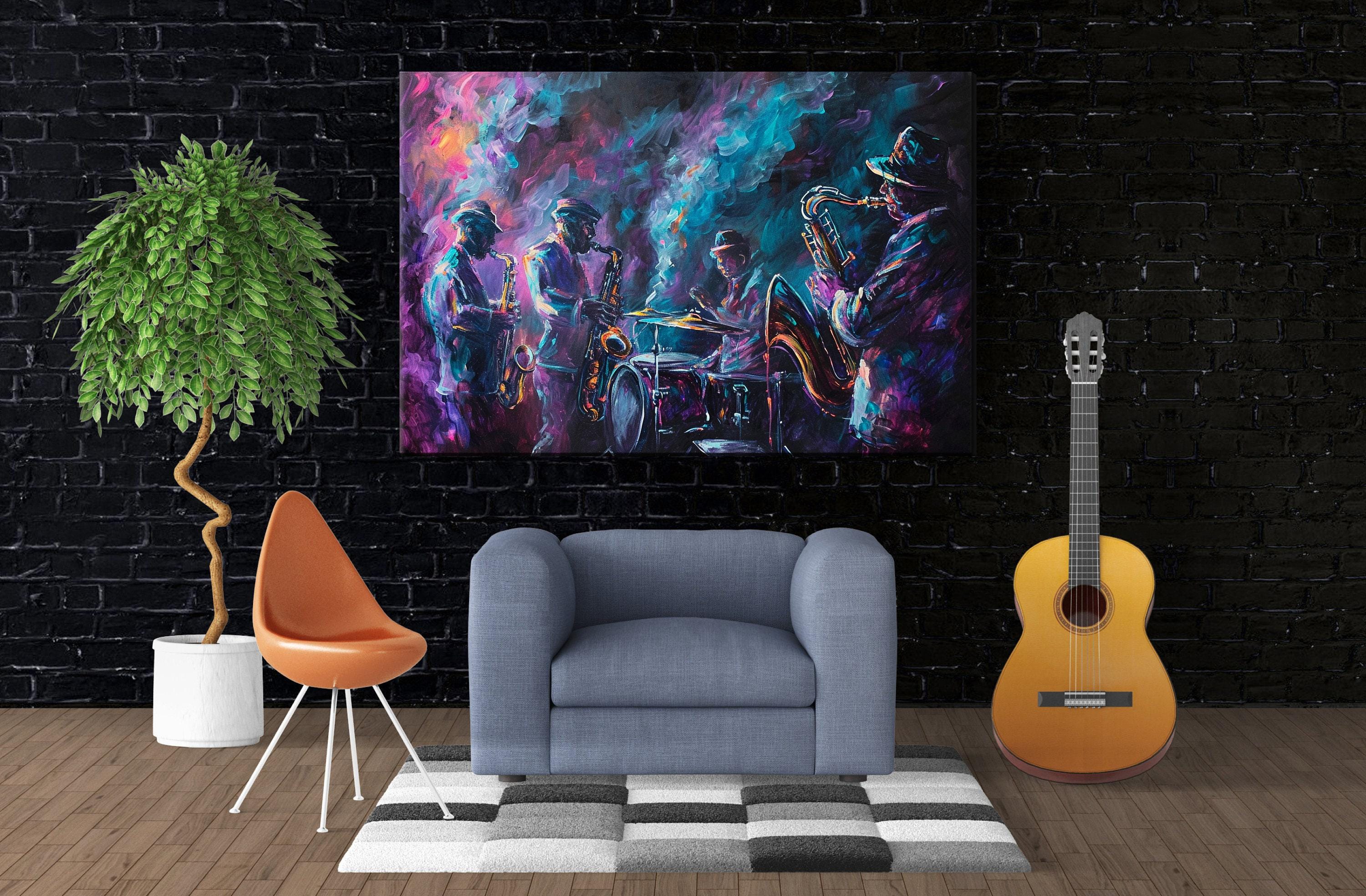 Jazz Wall Art – Abstract Jazz Canvas | Extra Large Gallery Wrapped Canvas Print