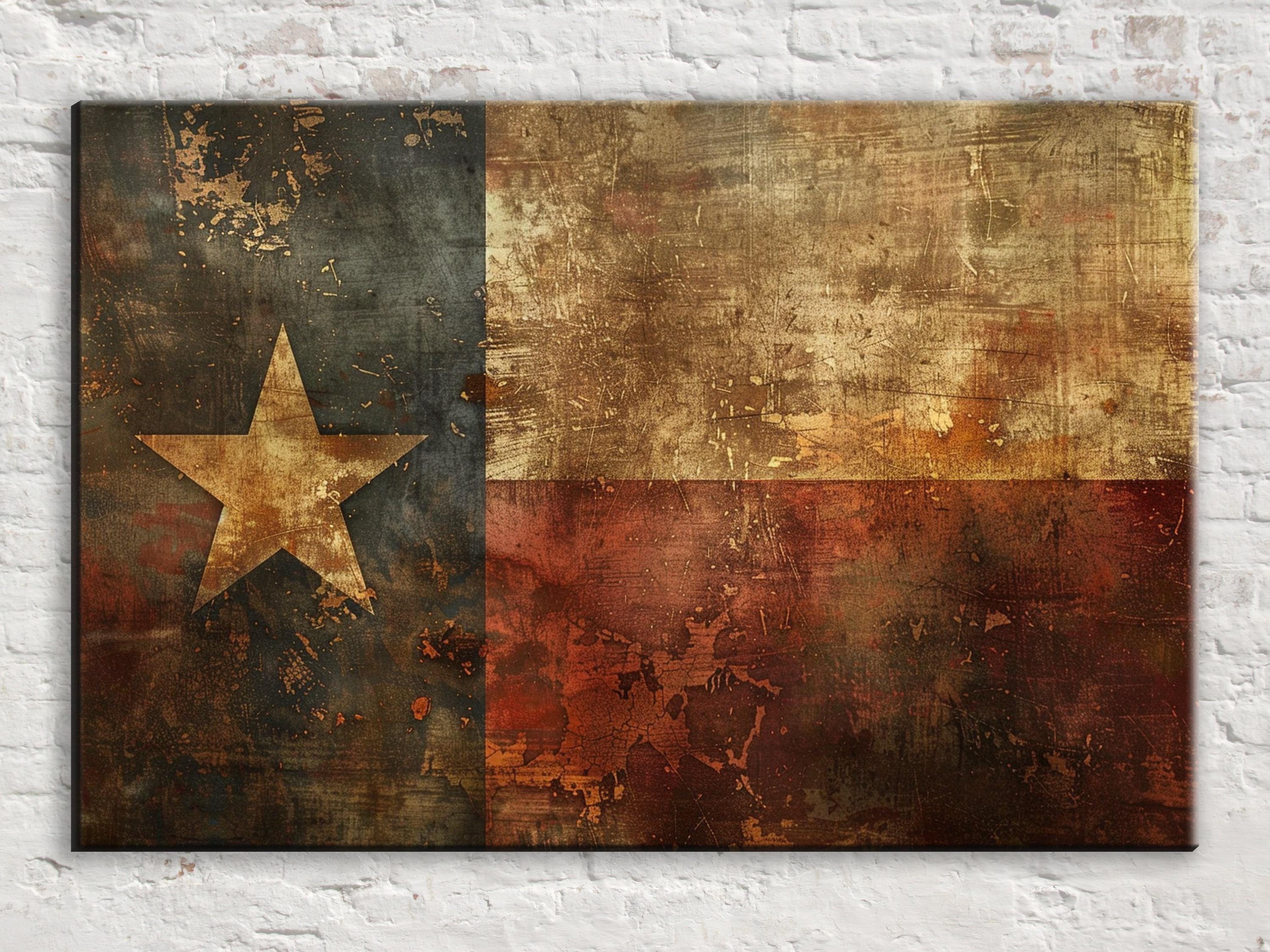 Texas Flag Wall Art – Lone Star Decor on Gallery Wrapped Canvas, Ready to Hang