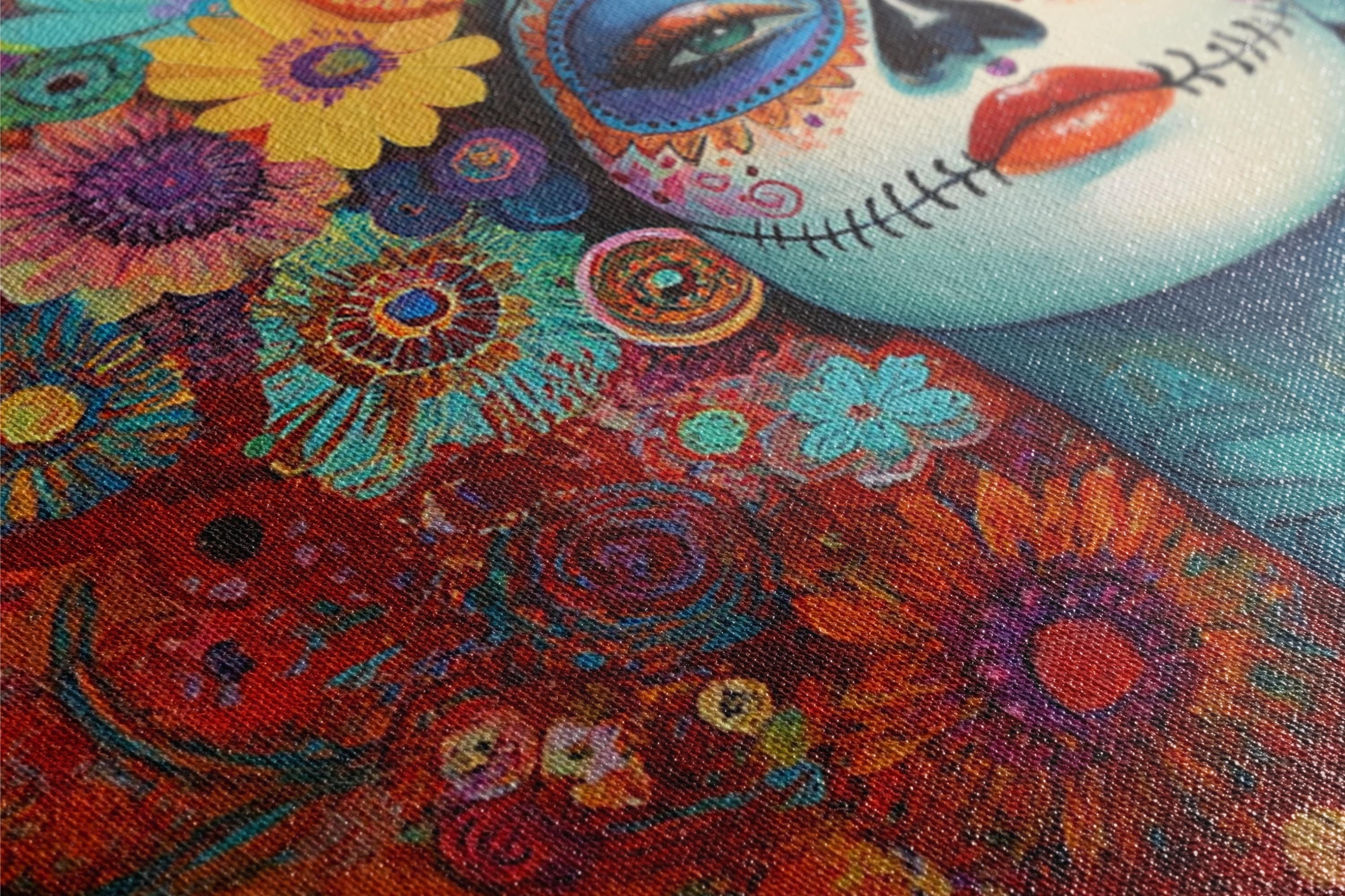 Day of the Dead Canvas – Extra Large Framed Canvas Print | Vibrant Mexican Wall Art