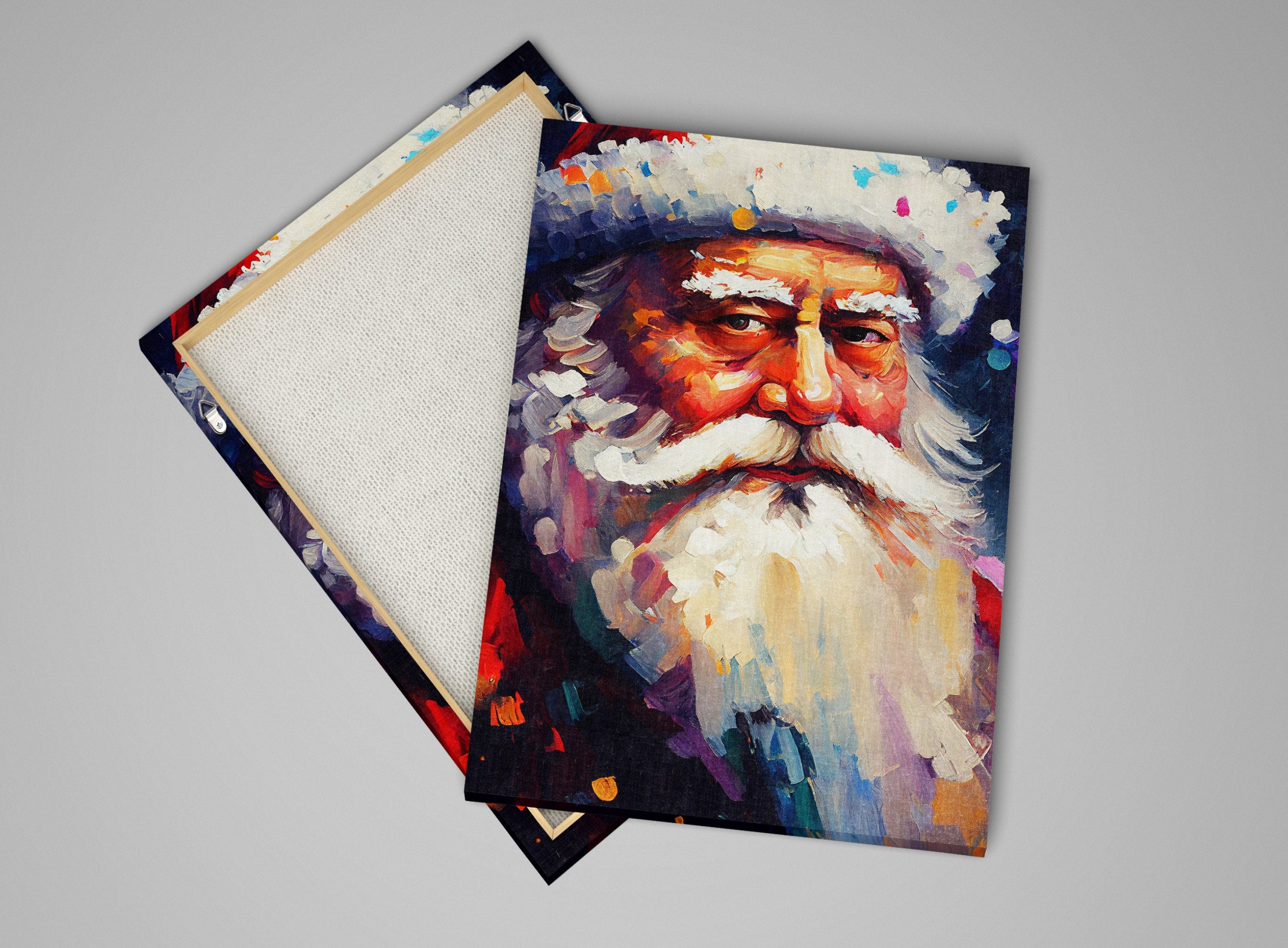 Santa Claus Canvas Print - Festive Holiday Painting | Christmas Wall Art Decor