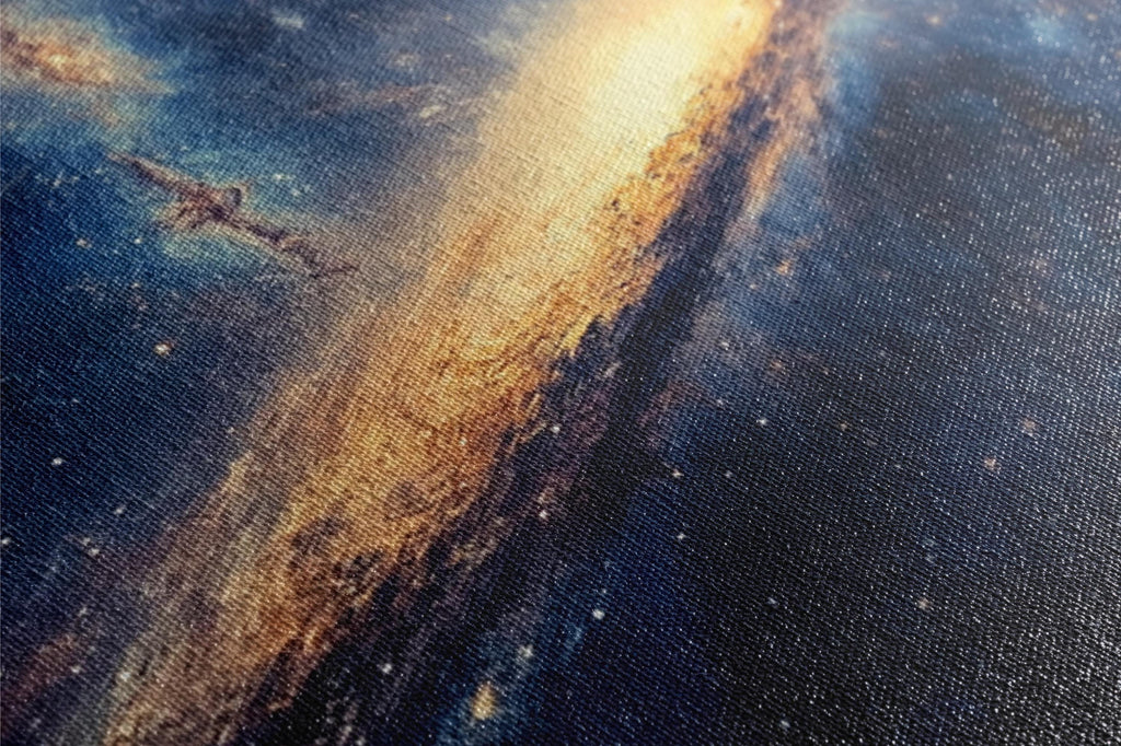 a close up of a painting of a star field