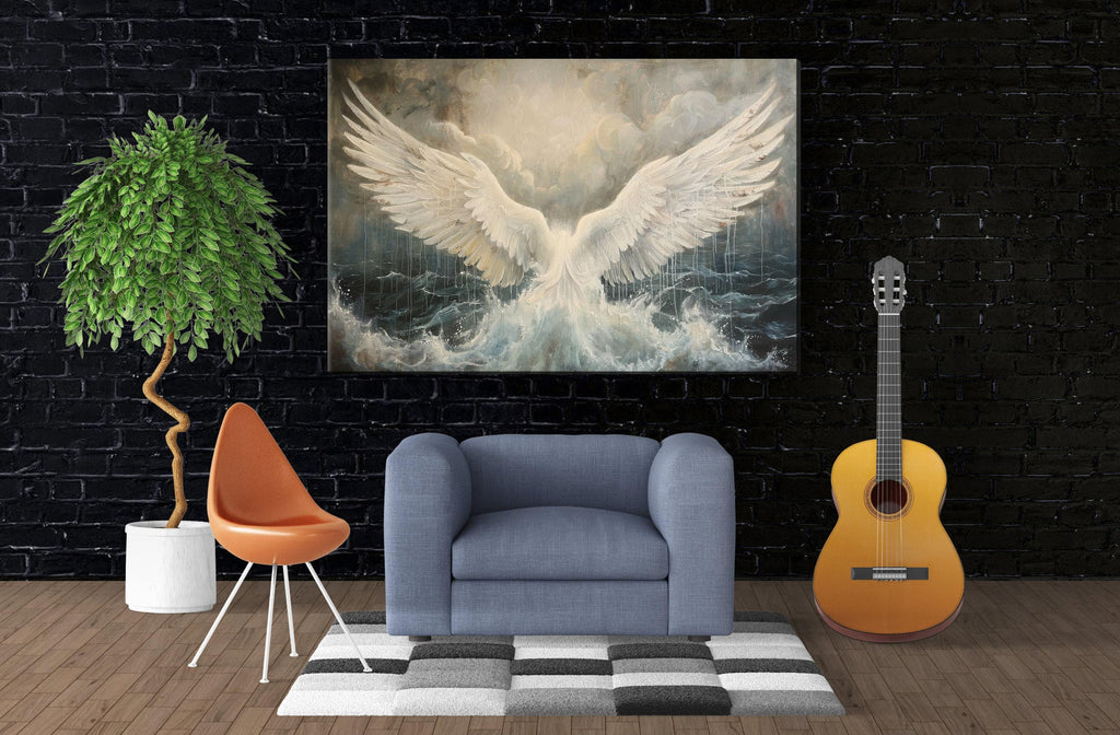 Angel Wings Canvas - Large Canvas Art | Celestial Art Print, Ready to Hang