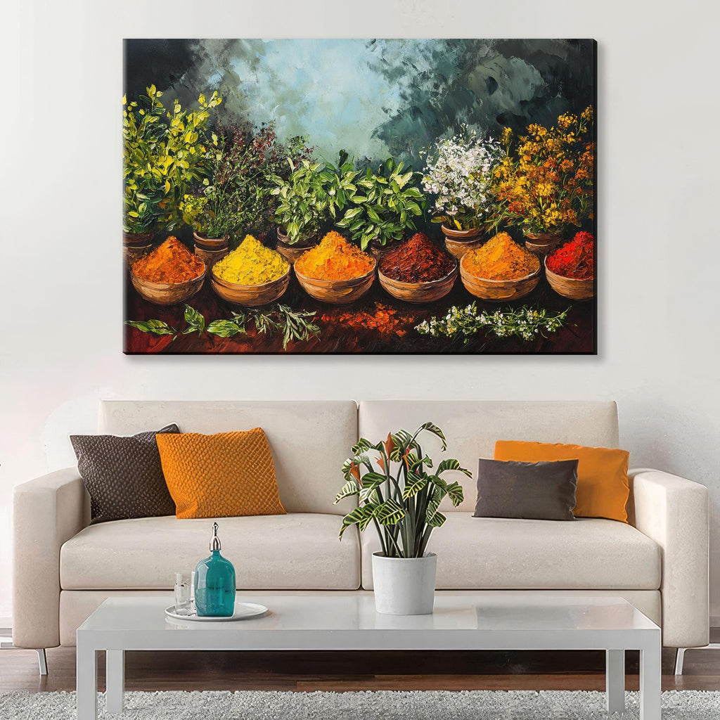 Vibrant Spices Canvas – Extra Large Kitchen Wall Art | Framed Boho Gallery Wrap