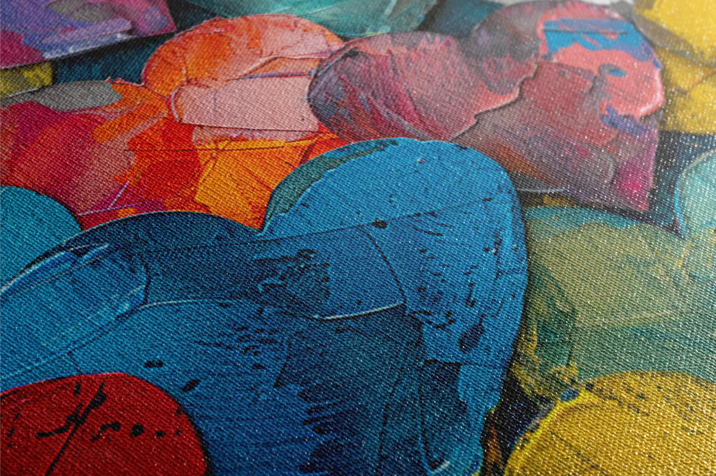 Colorful Heart Canvas - Large Canvas Prints | Vibrant Heart Painting, Ready to Hang Art