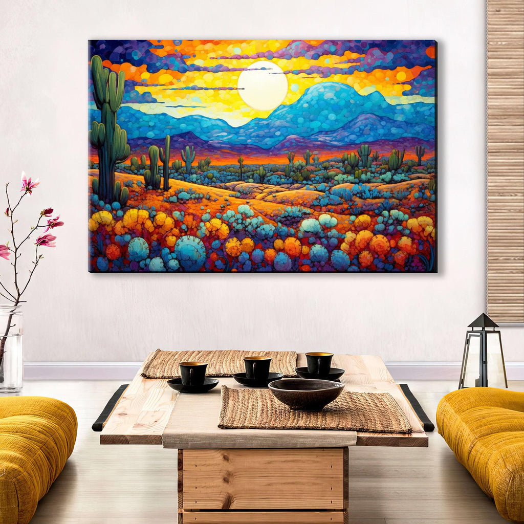 Southwest Desert Art - Vibrant Desert Landscape Painting on Large Canvas Wall Art