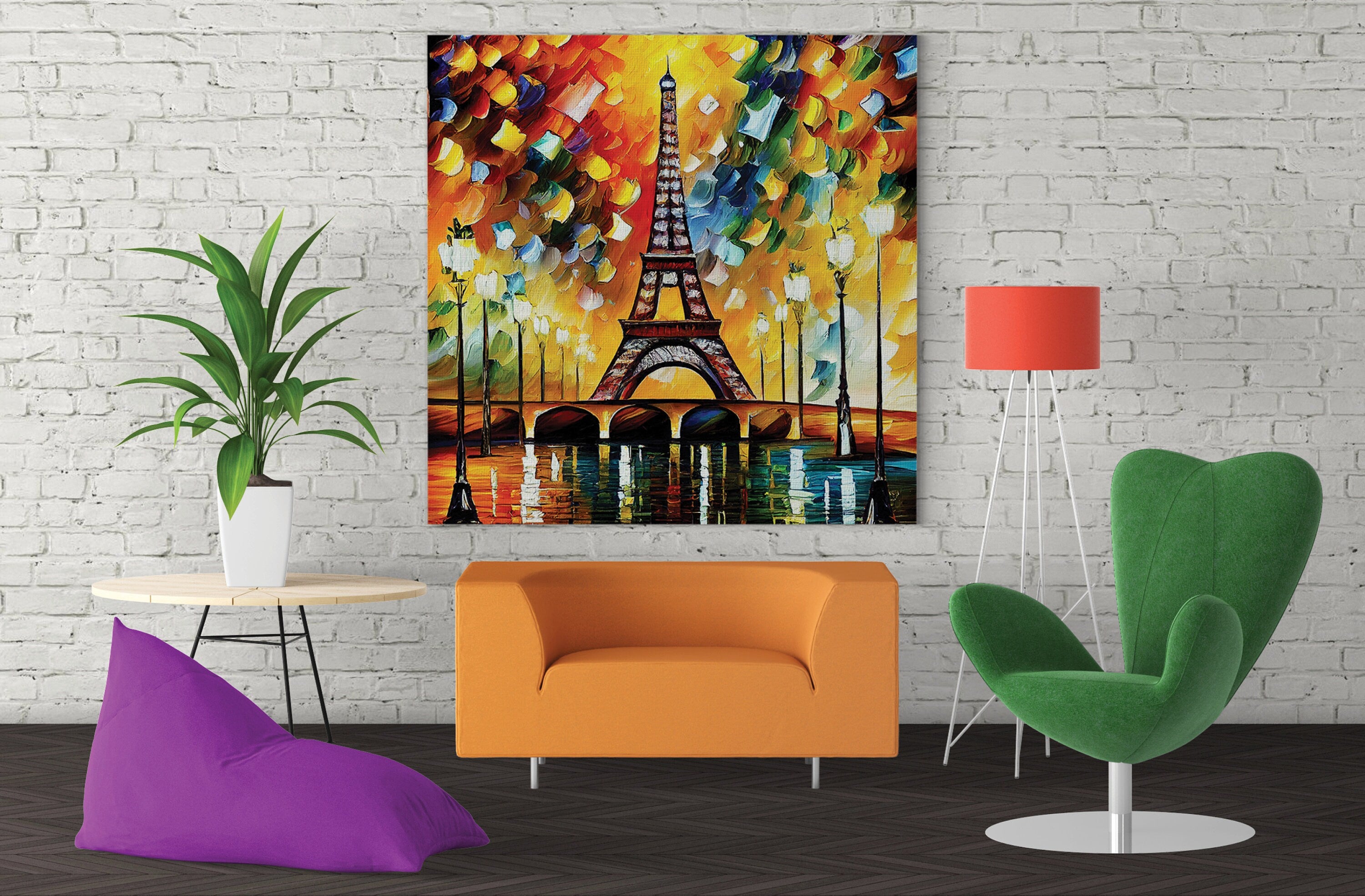 Eiffel Tower Canvas Print – Vibrant Paris Wall Art on Gallery Ready Canvas