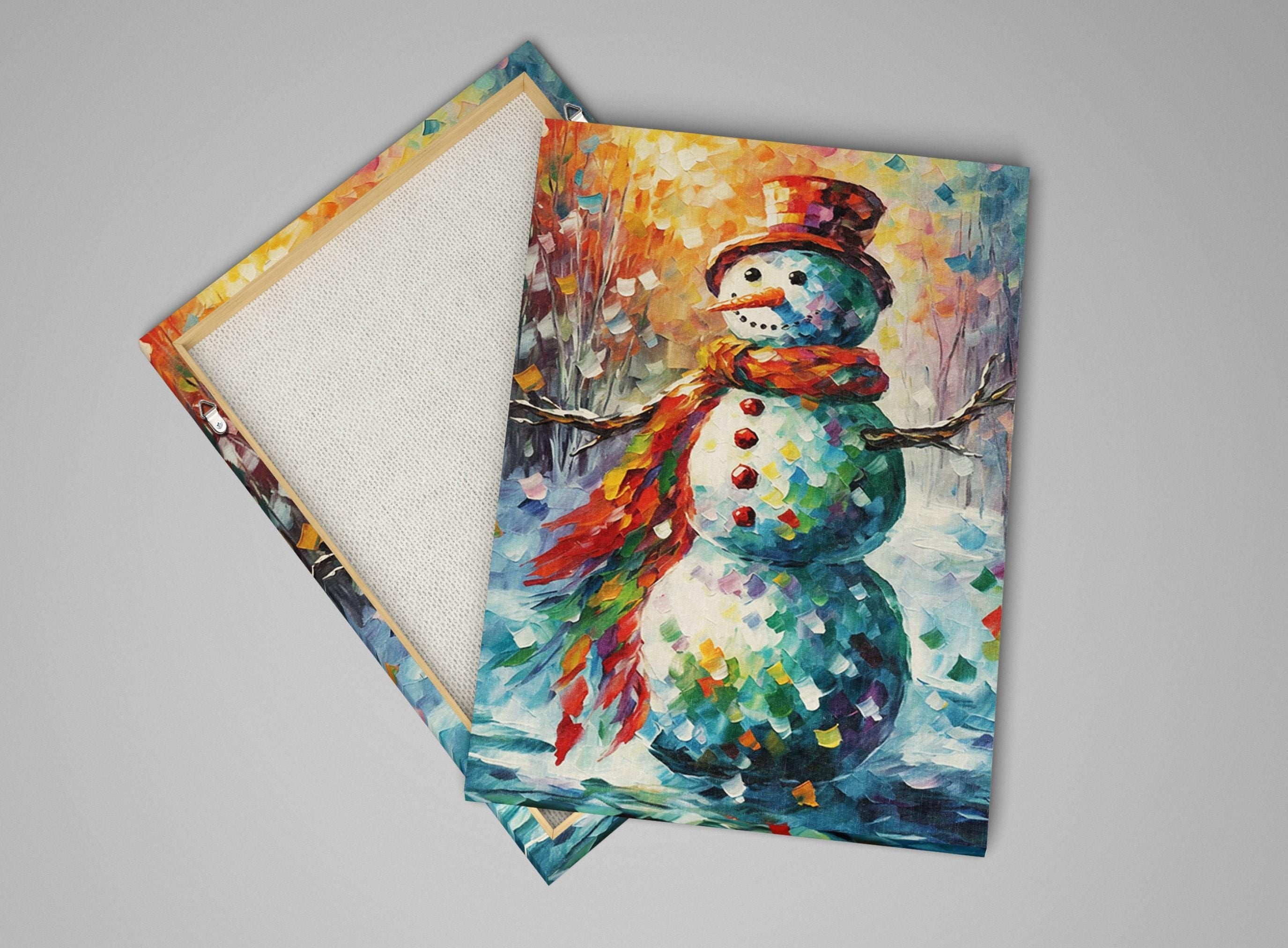 Frosty the Snowman Art - Large Christmas Canvas | Festive Holiday Wall Decor
