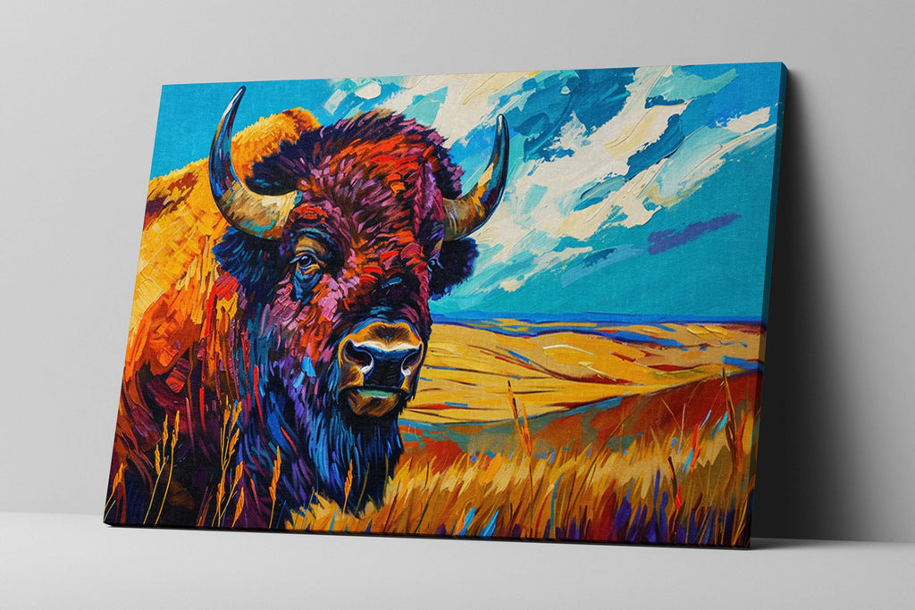 Bison Wall Art – Large Buffalo Canvas Print | Gallery Wrapped Prairie Decor