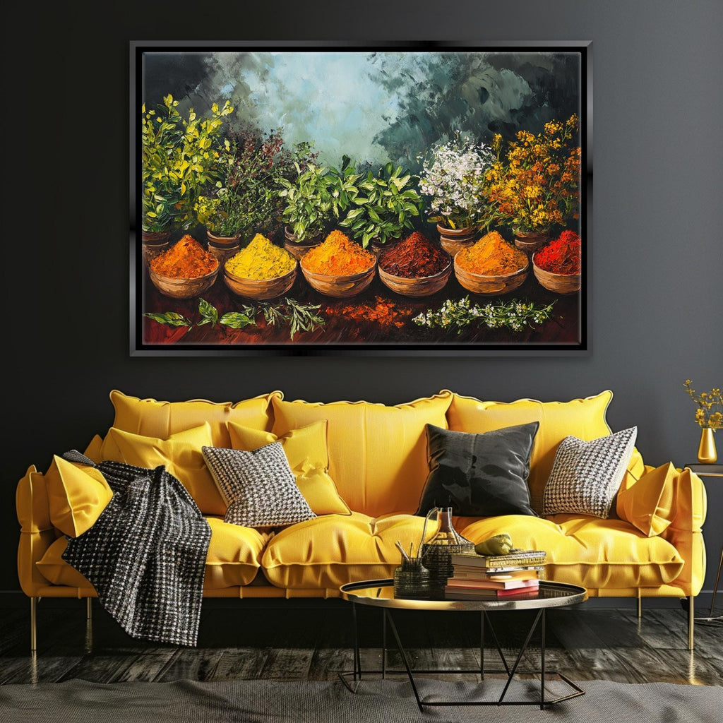 Vibrant Spices Canvas – Extra Large Kitchen Wall Art | Framed Boho Gallery Wrap