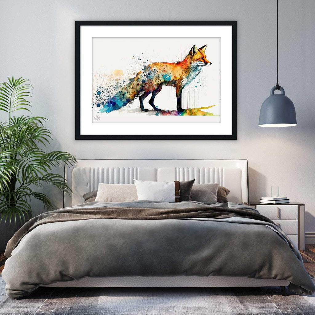 Wildlife Beauty: Fox Watercolor Painting, Giclee Print on Canvas, Artist Paper, Watercolor Paper, Available in Extra Large Sizes