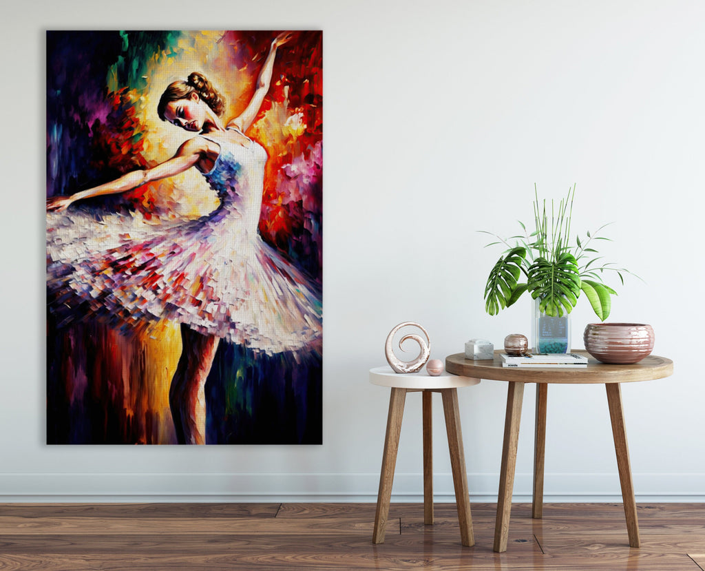 Ballerina Wall Art - High Quality Canvas Print with Wooden Frame & Scratch Resistant Coating