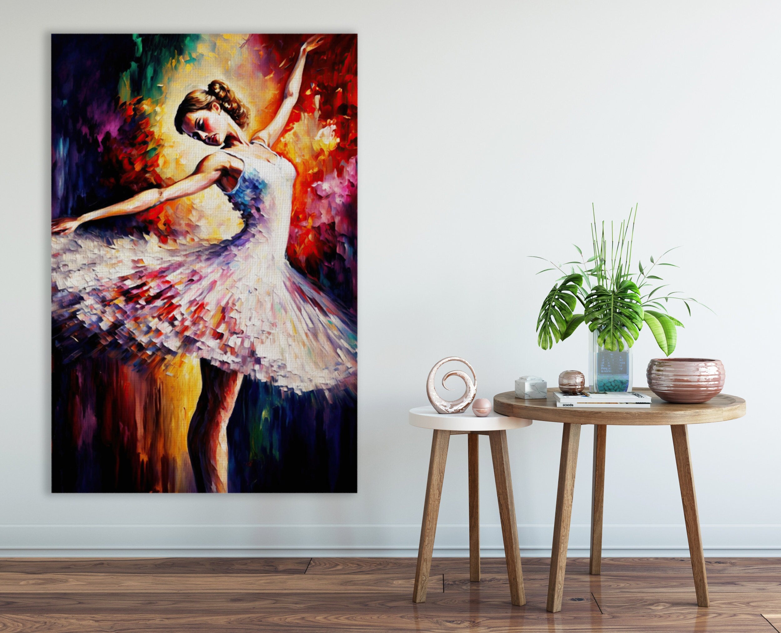 Ballerina Wall Art - High Quality Canvas Print with Wooden Frame & Scratch Resistant Coating