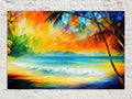 Beach Canvas Art - Vibrant Tropical Wall Canvas With Wooden Frame | Gallery Ready
