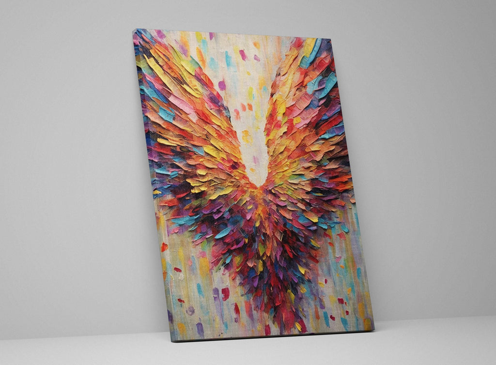 Angel Wings Painting - Celestial Wall Art on Gallery Wrapped Canvas, Ready to Hang