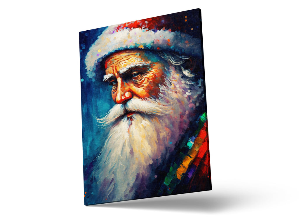 Santa Claus Wall Art - Christmas Canvas Print With Wooden Frame & Scratch Resistant Coating