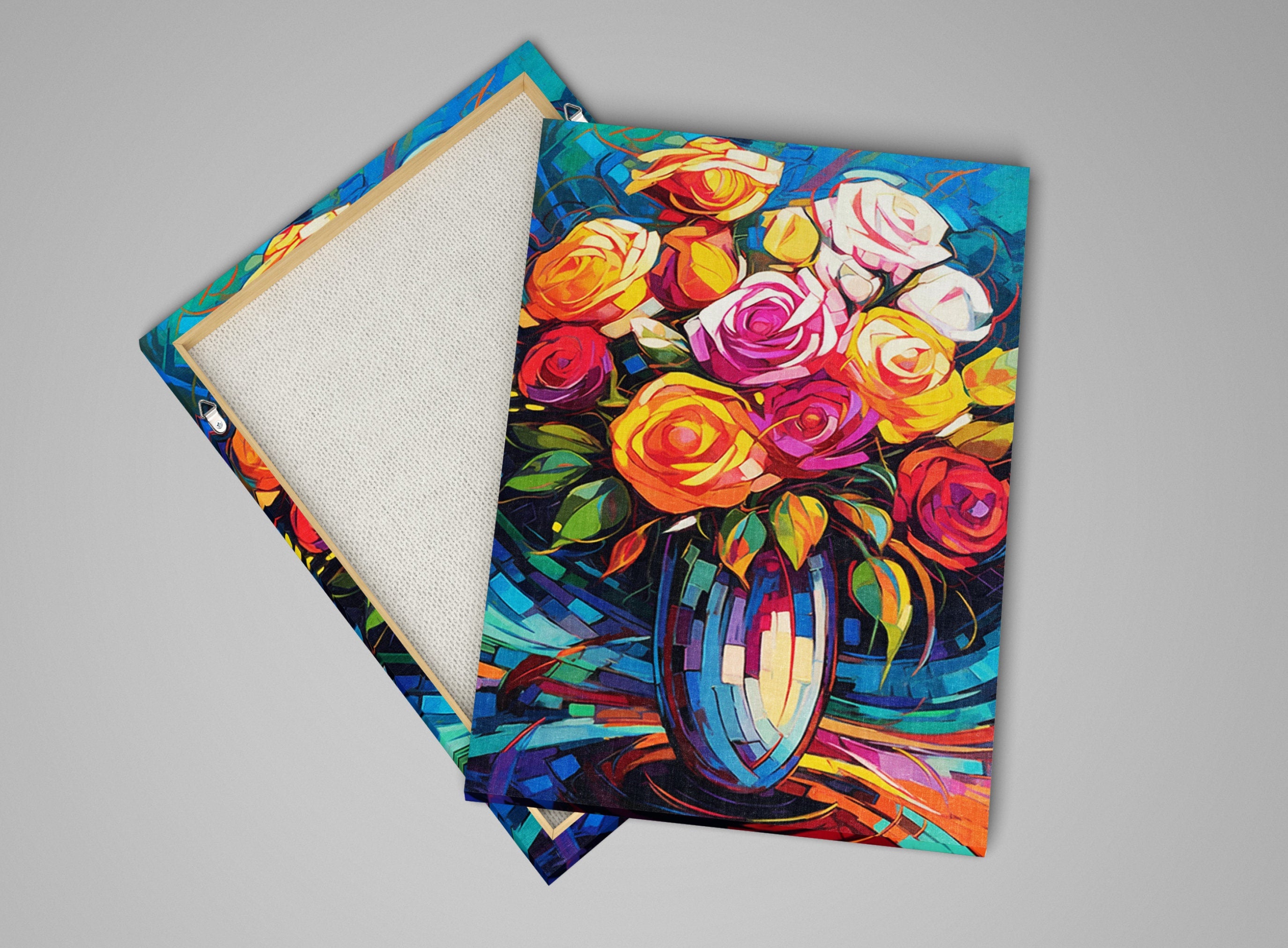 Rose Bouquet Painting - Vibrant Floral Wall Decor | Large Canvas Print