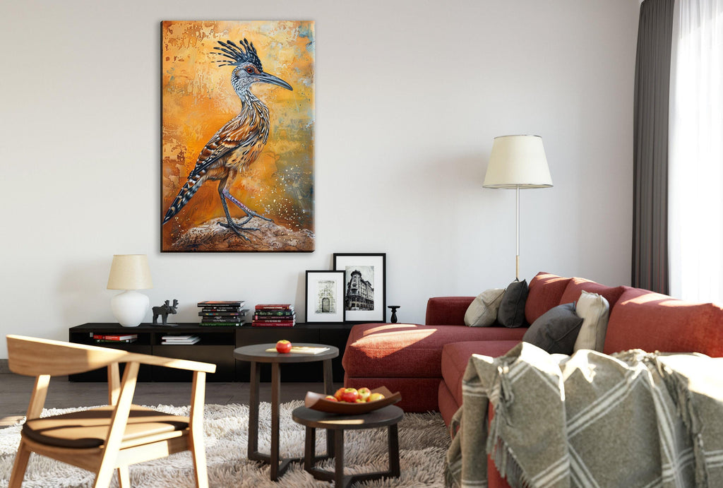 Roadrunner Canvas Art – Southwestern Wall Art | Large Gallery Wrapped Canvas Print