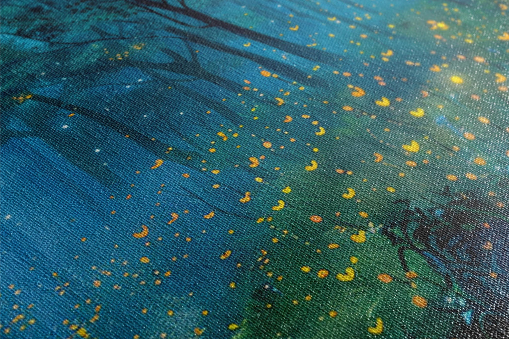 a close up of a painting of a tree