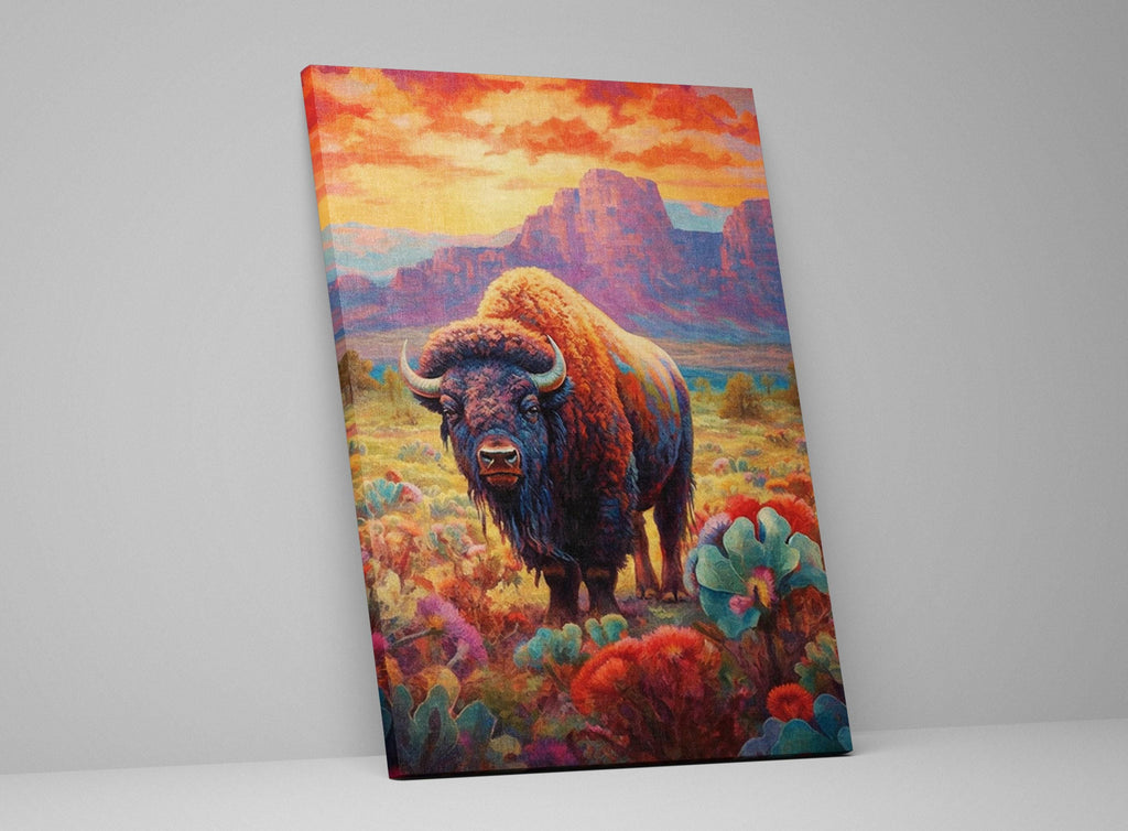 American Bison Wall Art - Large Canvas Print | Texas Wildlife Decor, Rustic Farmhouse