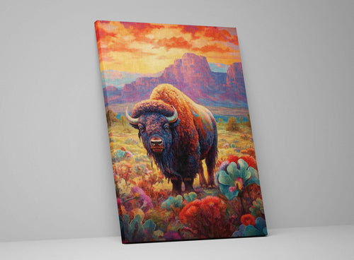 American Bison Wall Art - Large Canvas Print | Texas Wildlife Decor, Rustic Farmhouse