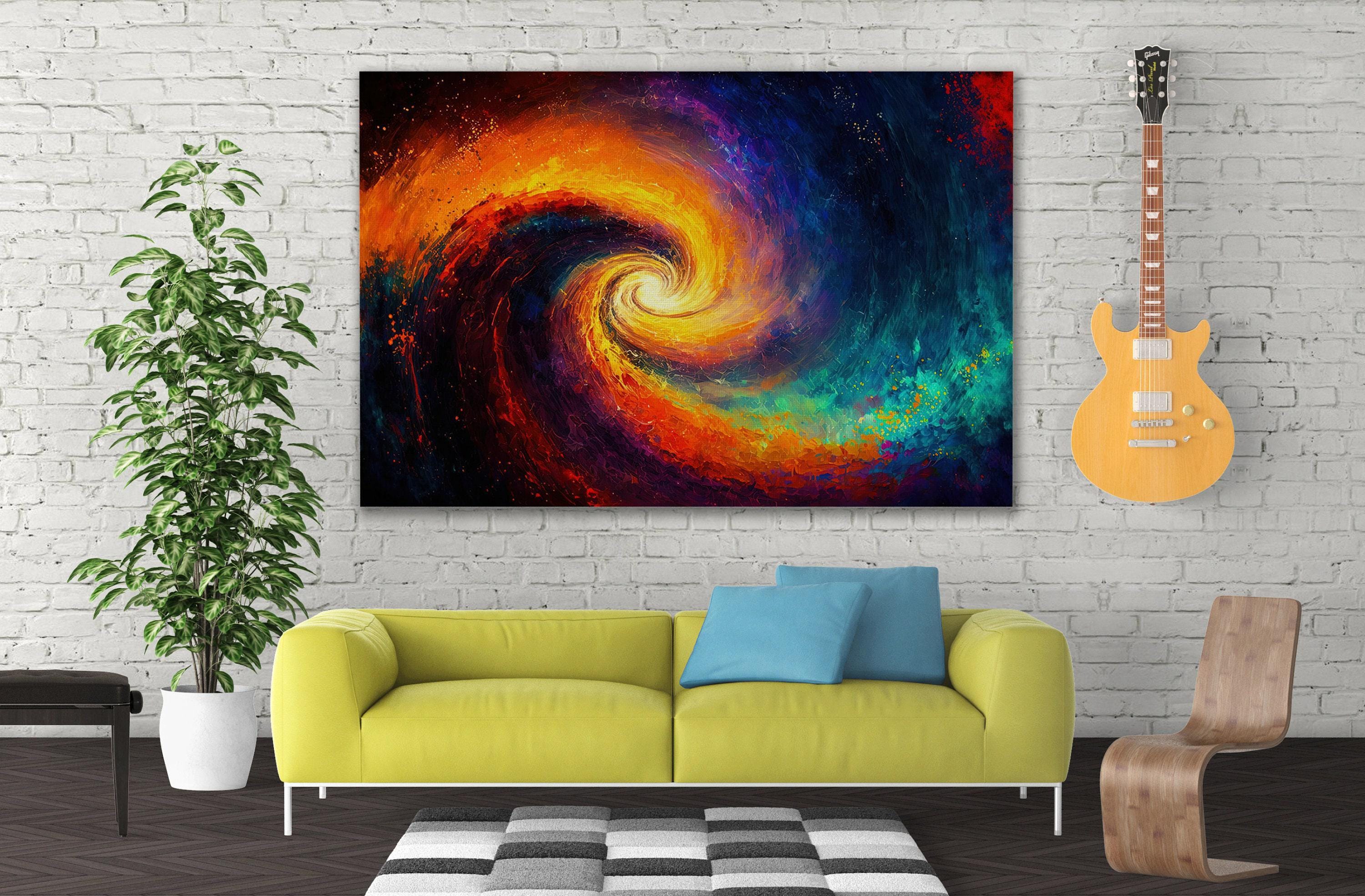 Cosmic Galaxy Art - Vibrant Nebula Canvas Print | Large Ready to Hang Space Wall Art