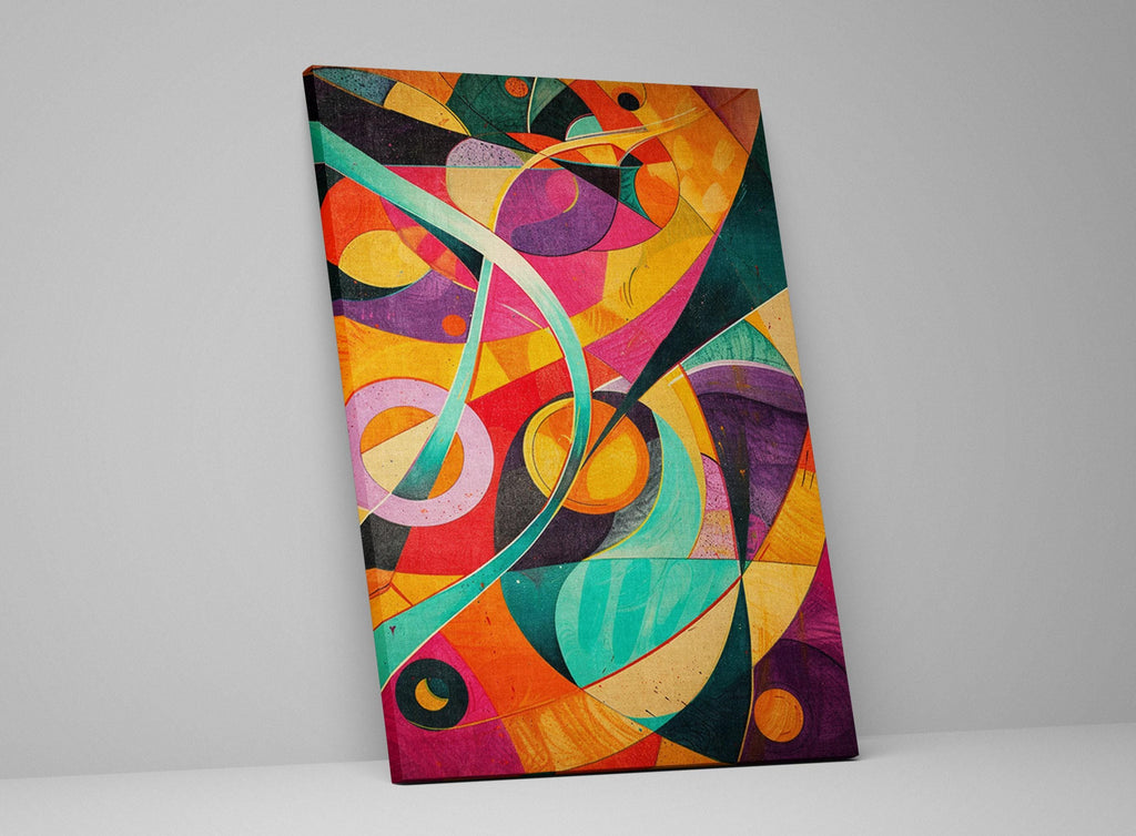 Retro Futurism Wall Art – Extra Large Abstract Canvas Print, Gallery Wrapped & Ready to Hang