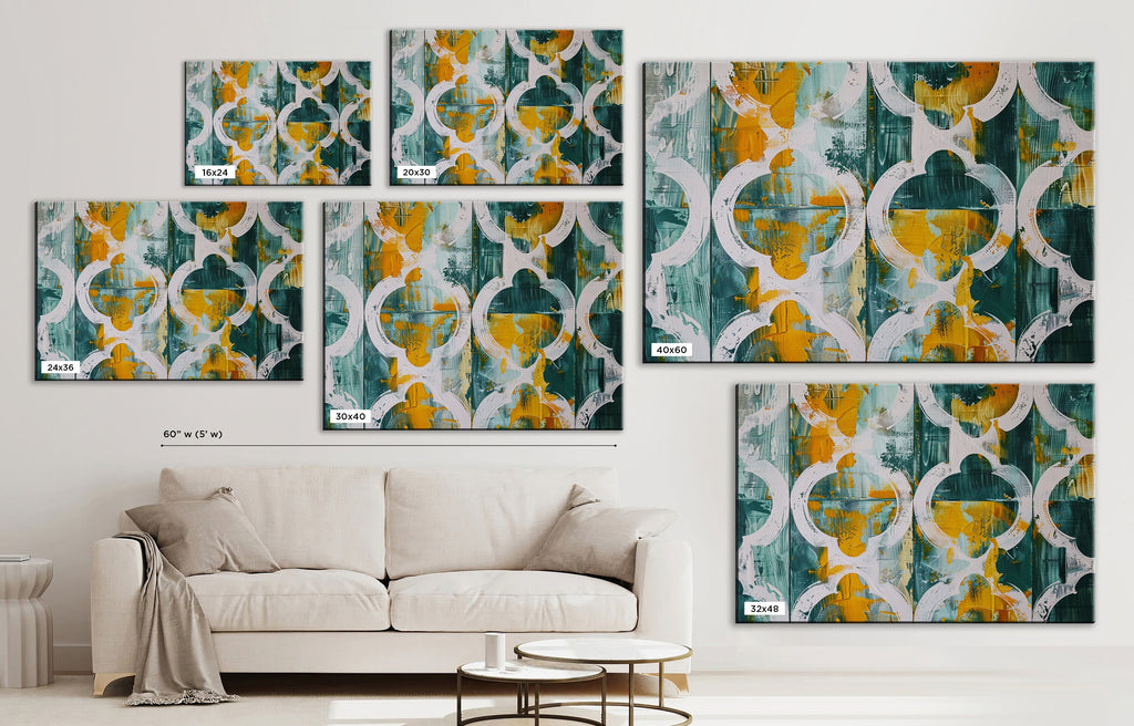 Farmhouse Wall Art - Modern Rustic Canvas | Yellow Green Wood Texture Print