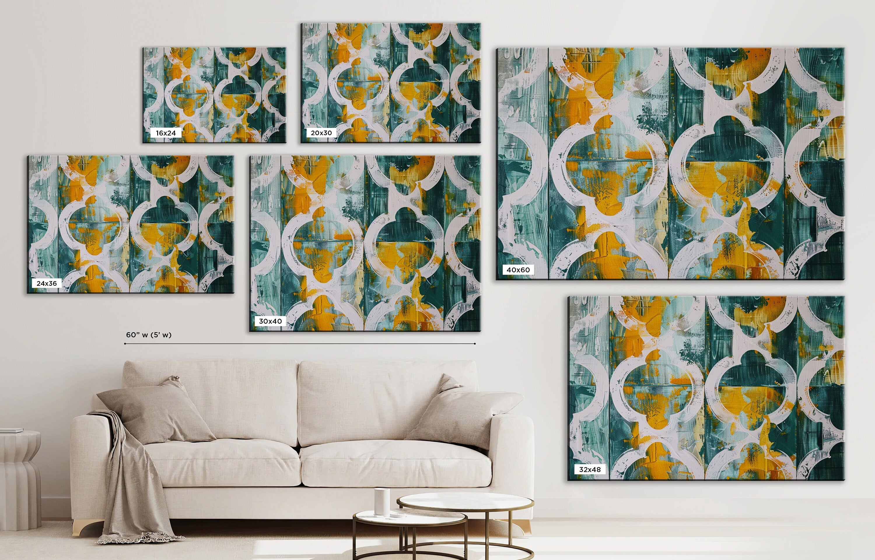 Farmhouse Wall Art - Modern Rustic Canvas | Yellow Green Wood Texture Print