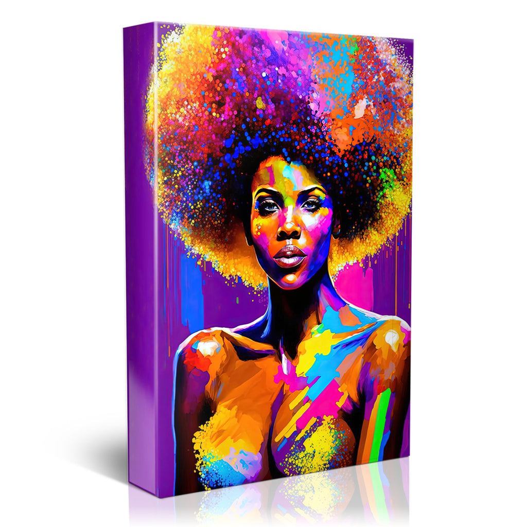 Black Woman Art Print - Vibrant African American Canvas, Gallery Ready Wall Art