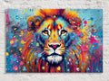 Lion Canvas Wall Art - Large Pop Art Painting on Gallery Ready Canvas Frame