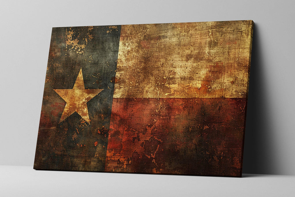 Texas Flag Wall Art – Lone Star Decor on Gallery Wrapped Canvas, Ready to Hang