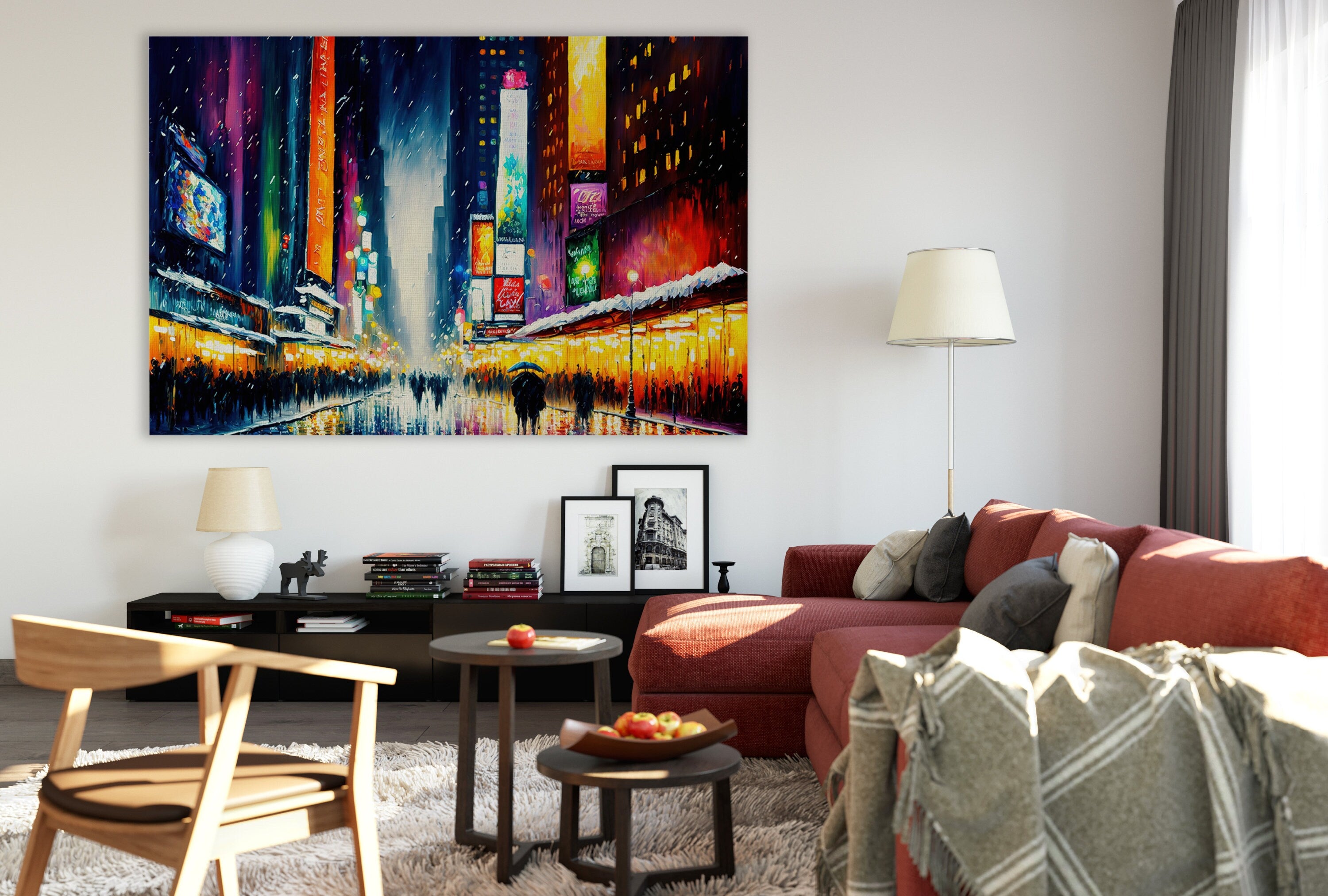 Times Square Canvas Print - Vibrant New York City Art on Gallery Ready Wooden Frame
