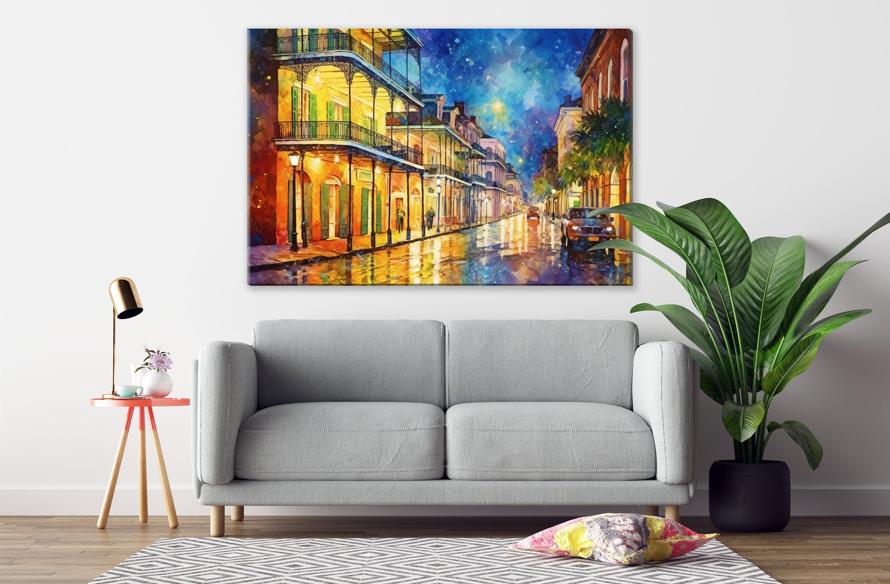 French Quarter Streets - New Orleans Watercolor, Giclee Print on Canvas, Artist Paper, Watercolor Paper, Available in Extra Large Sizes