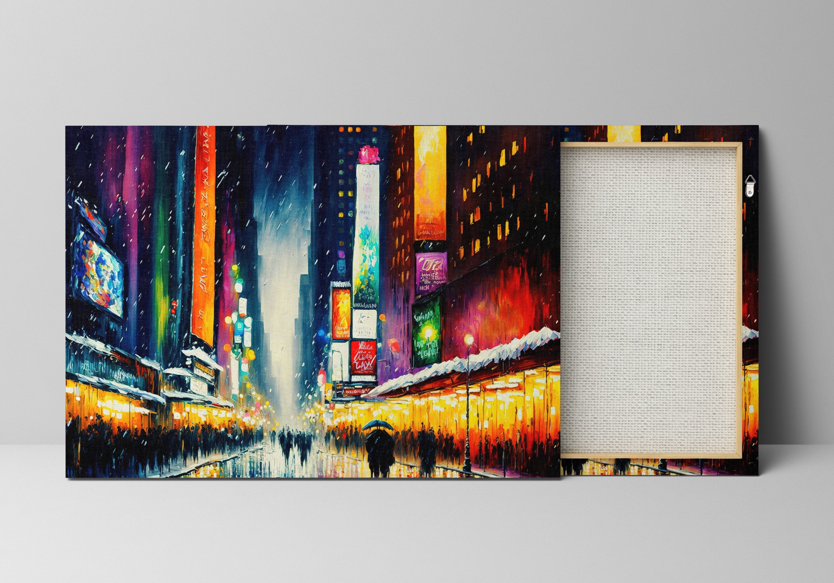 Times Square Canvas Print - Vibrant New York City Art on Gallery Ready Wooden Frame