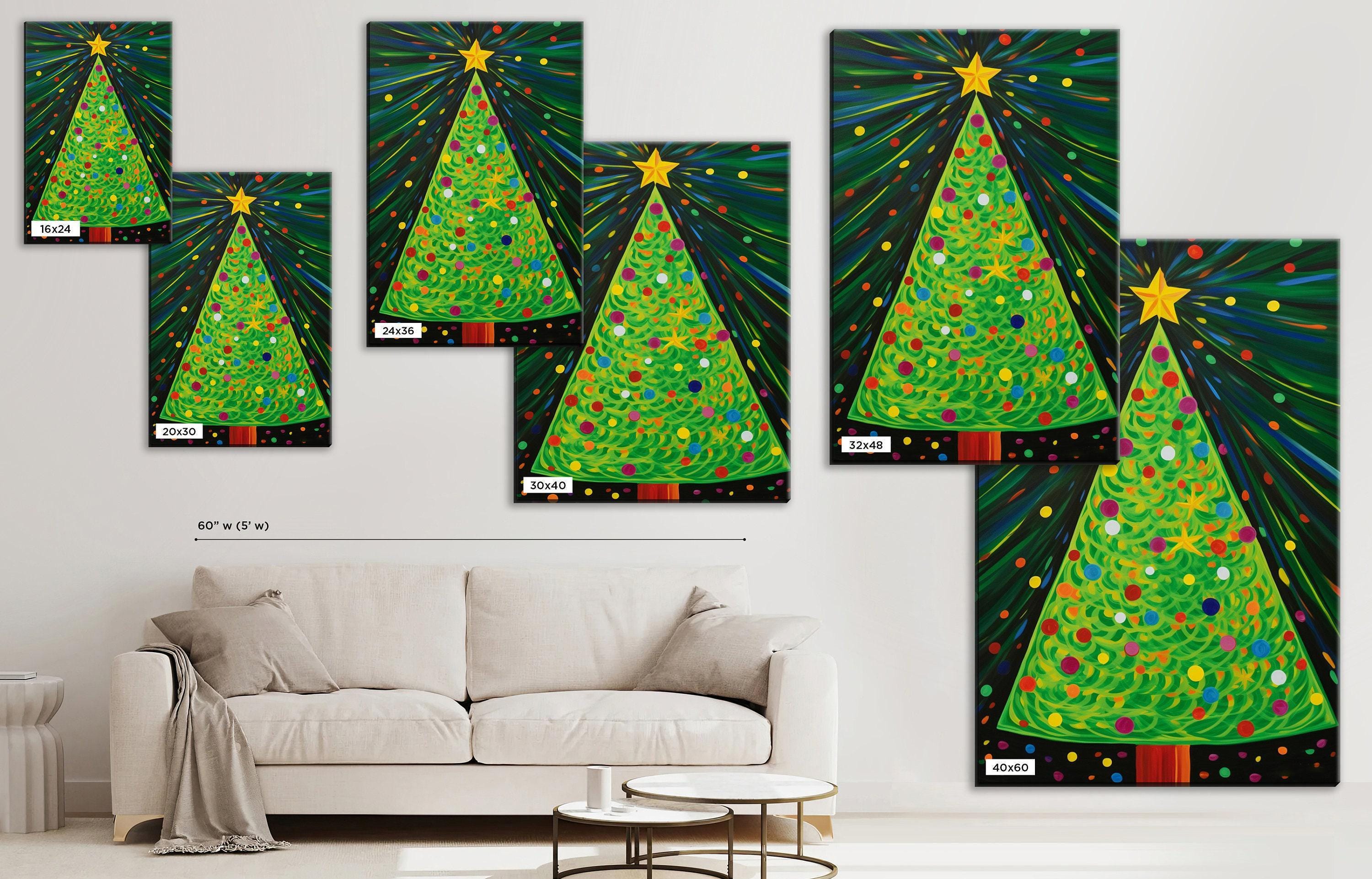 Christmas Tree Art - Abstract Christmas Tree Canvas Print | Festive Home Decor, Ready to Hang
